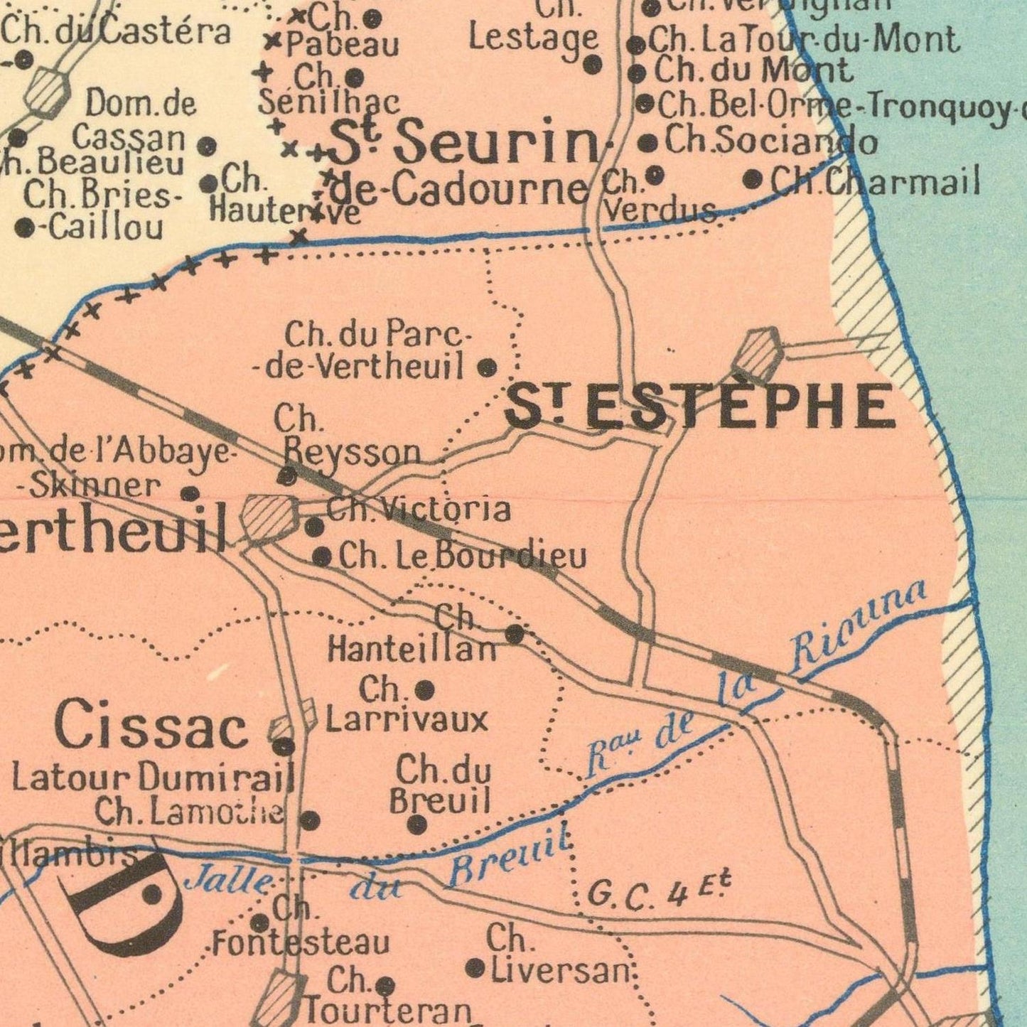 detail of the map from the centre 
