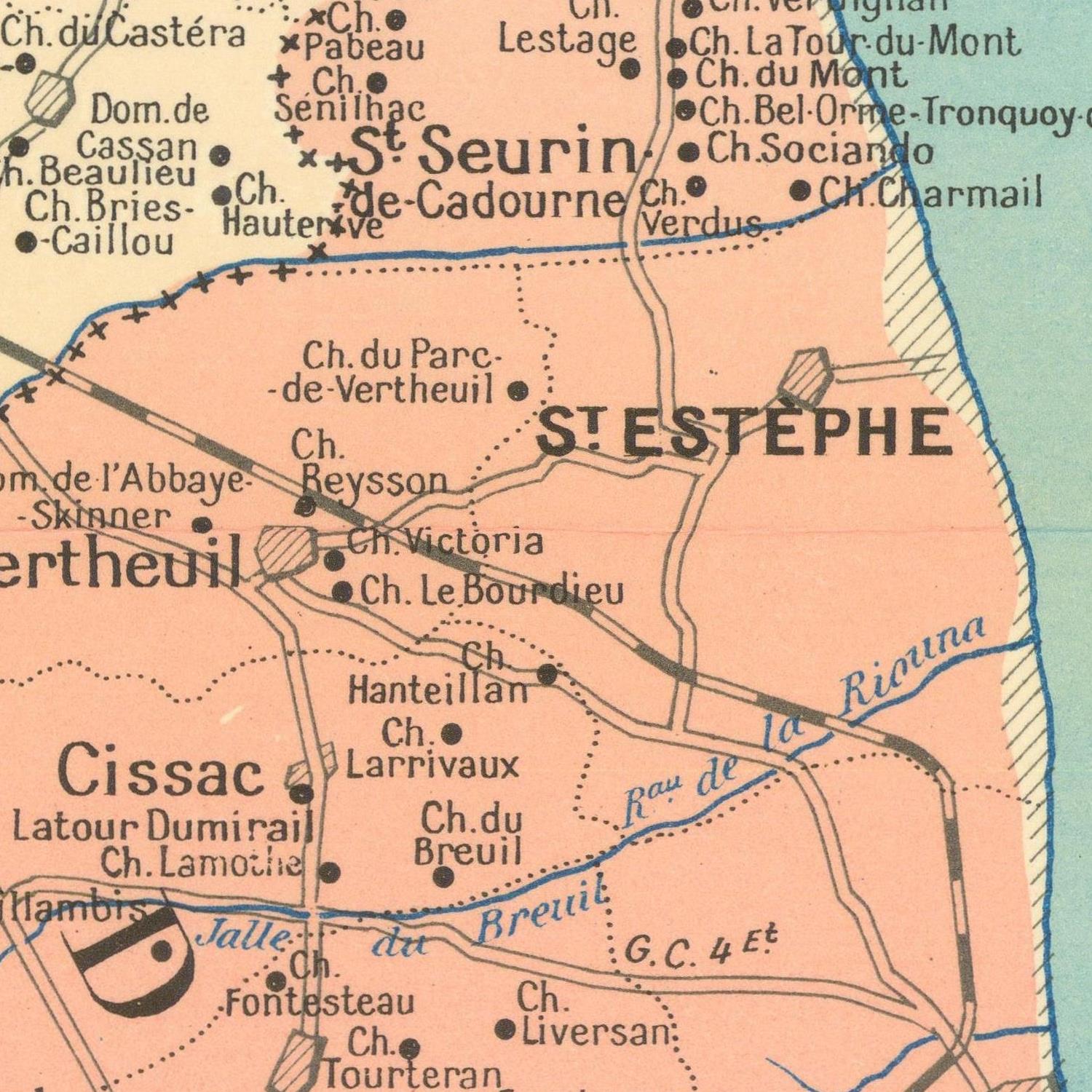 detail of the map from the centre 
