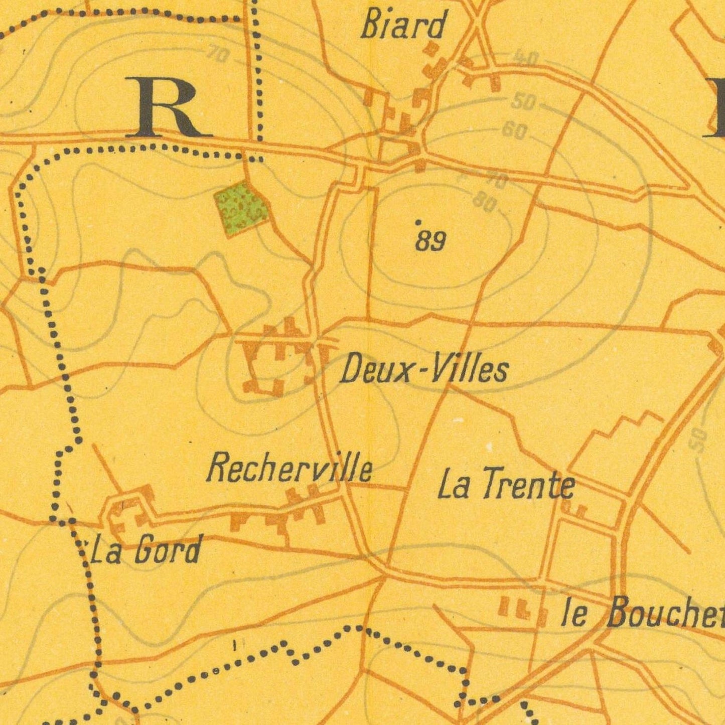 detail of the map from the centre 
