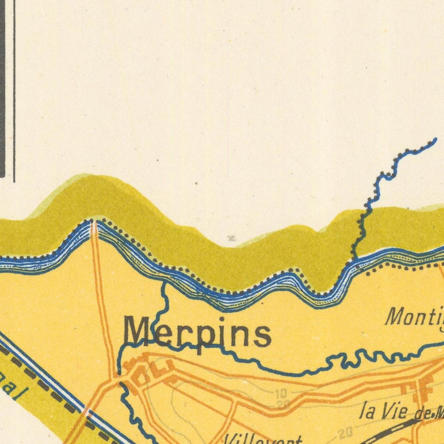 detail of the map from the centre left
