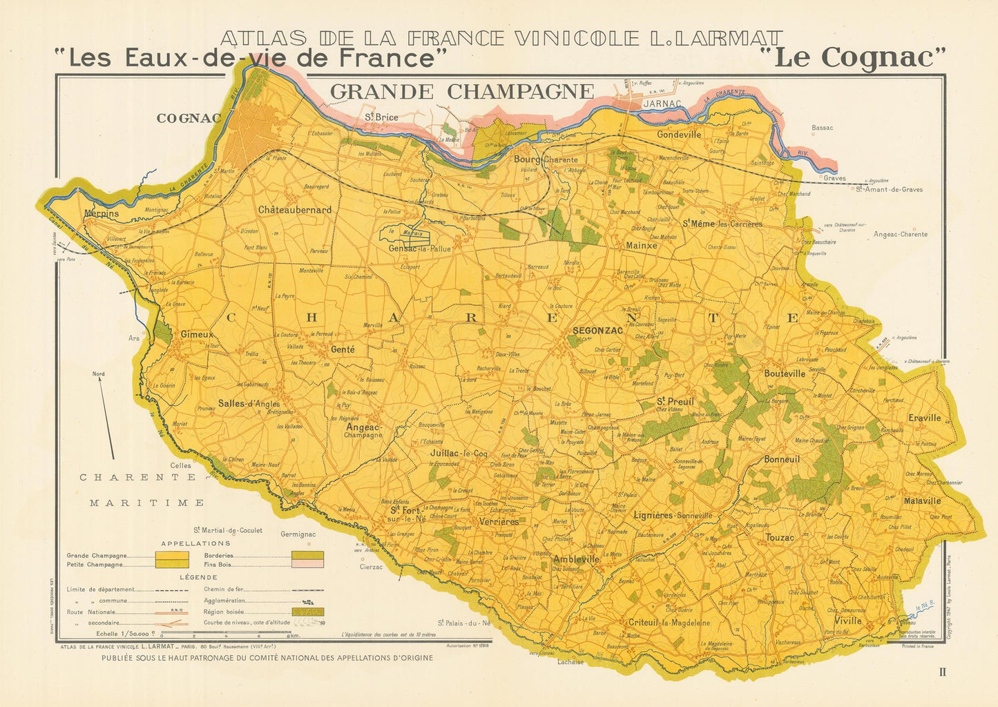 presentation of the map reproduction without a frame
