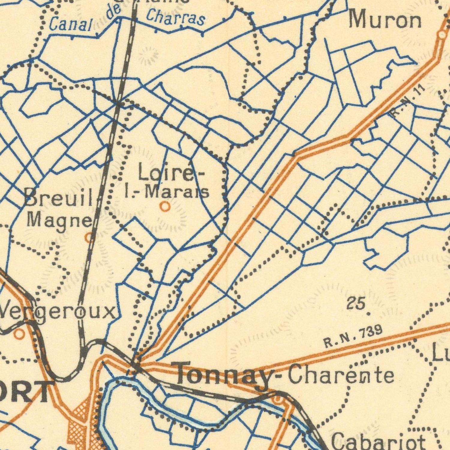 detail of the map from the centre 
