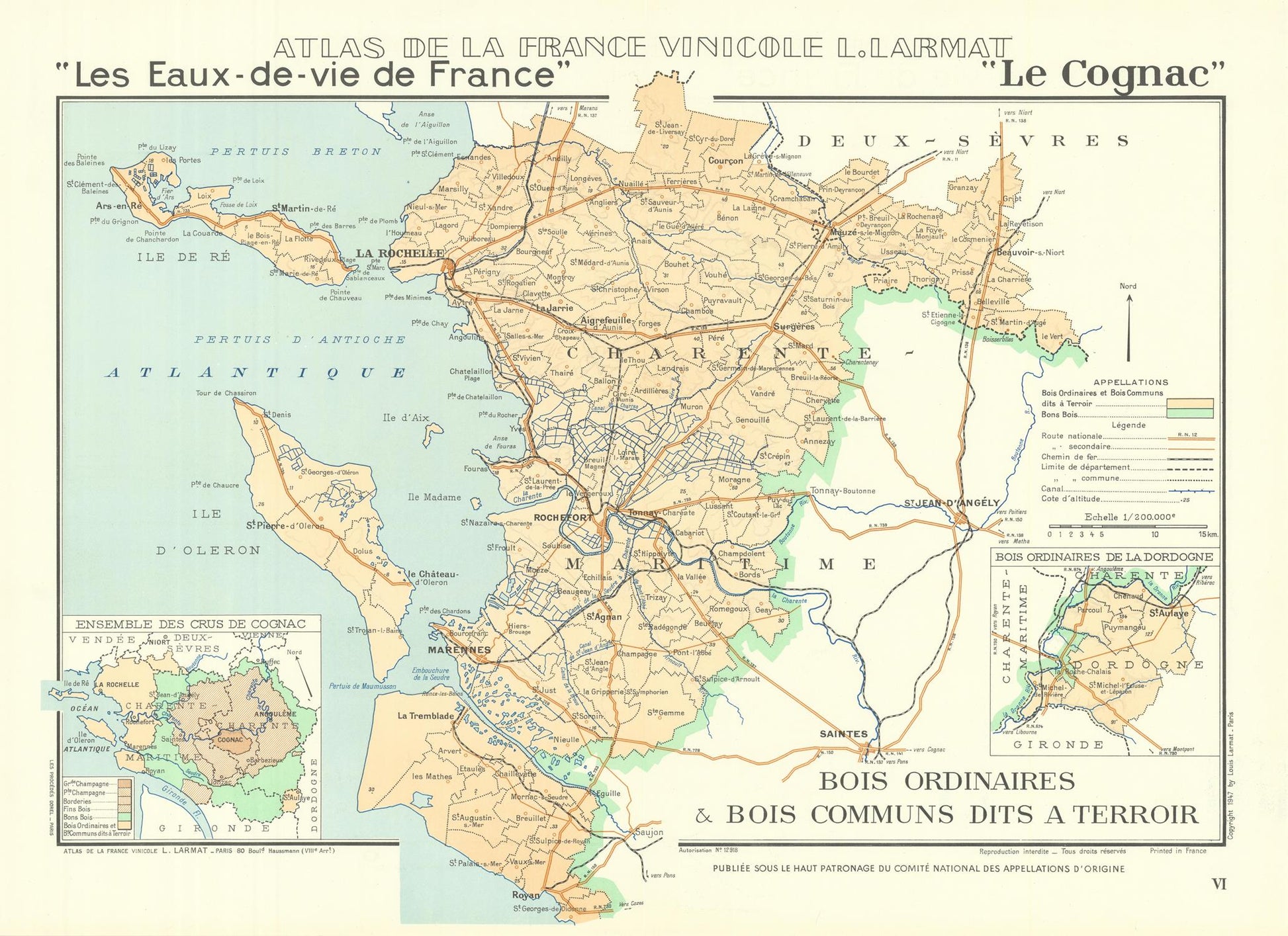 presentation of the map reproduction without a frame
