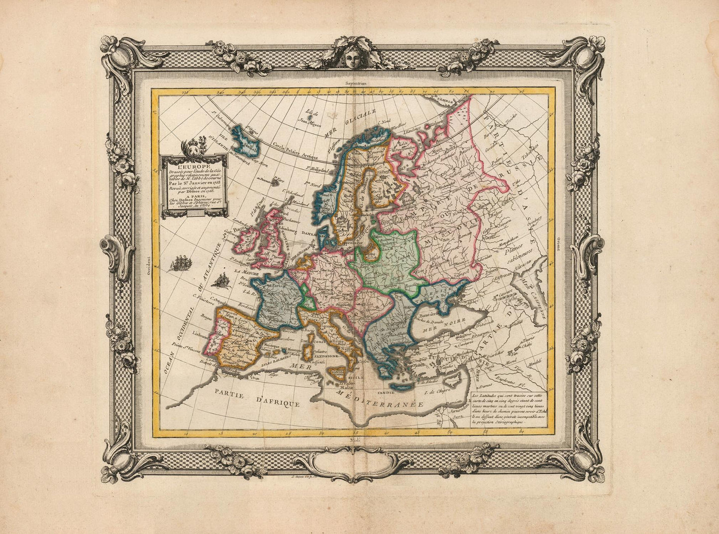 presentation of the map reproduction without a frame