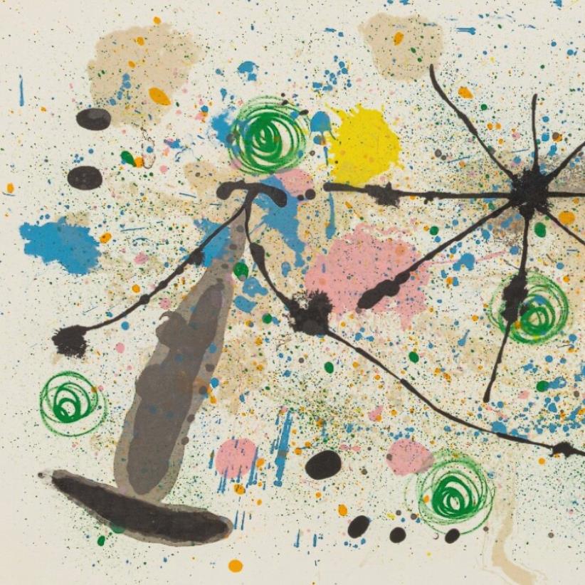 Joan Miro, The lizard with golden feathers, set of 2 reproductions, 1967, 15% OFF