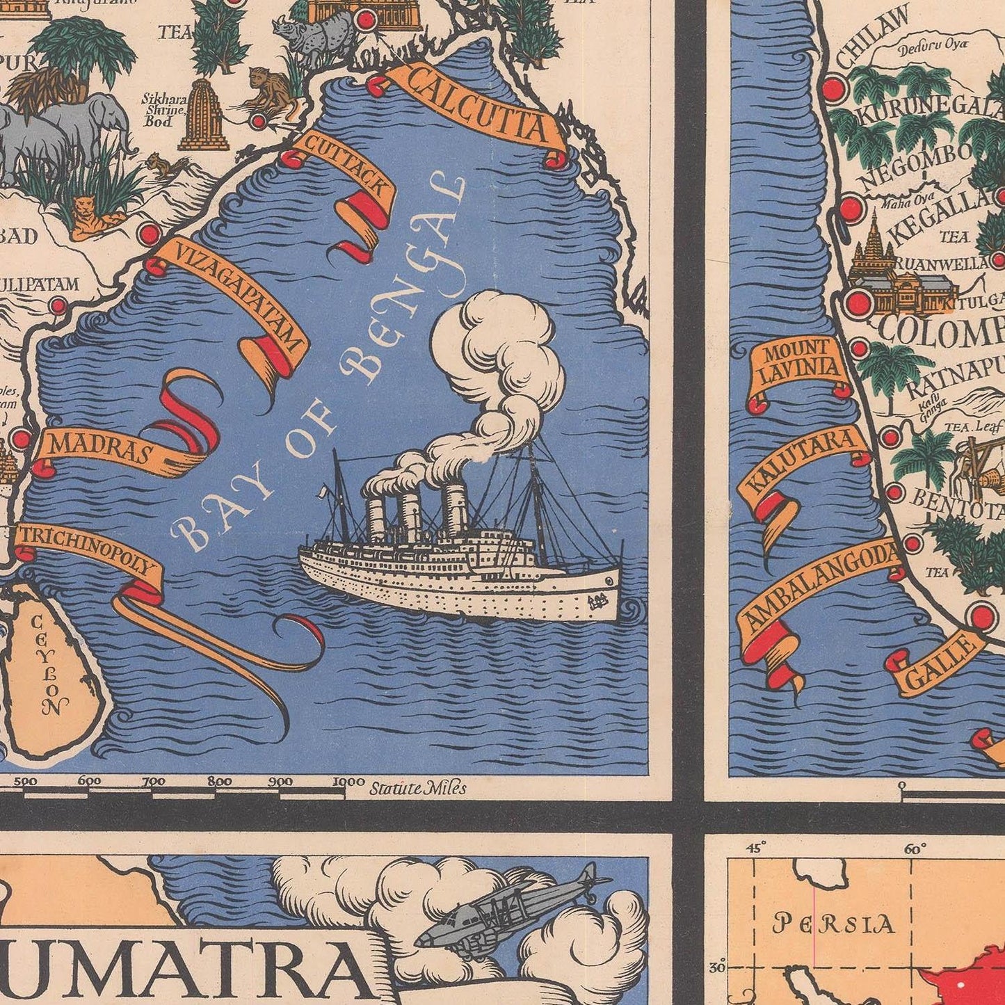 detail of the map from the centre 