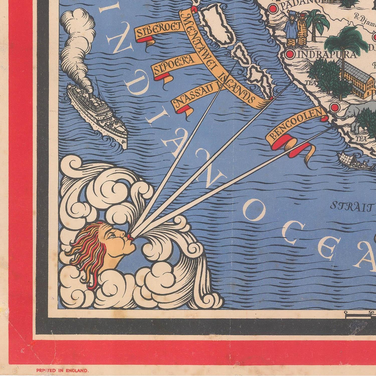 detail of the map from the bottom left corner