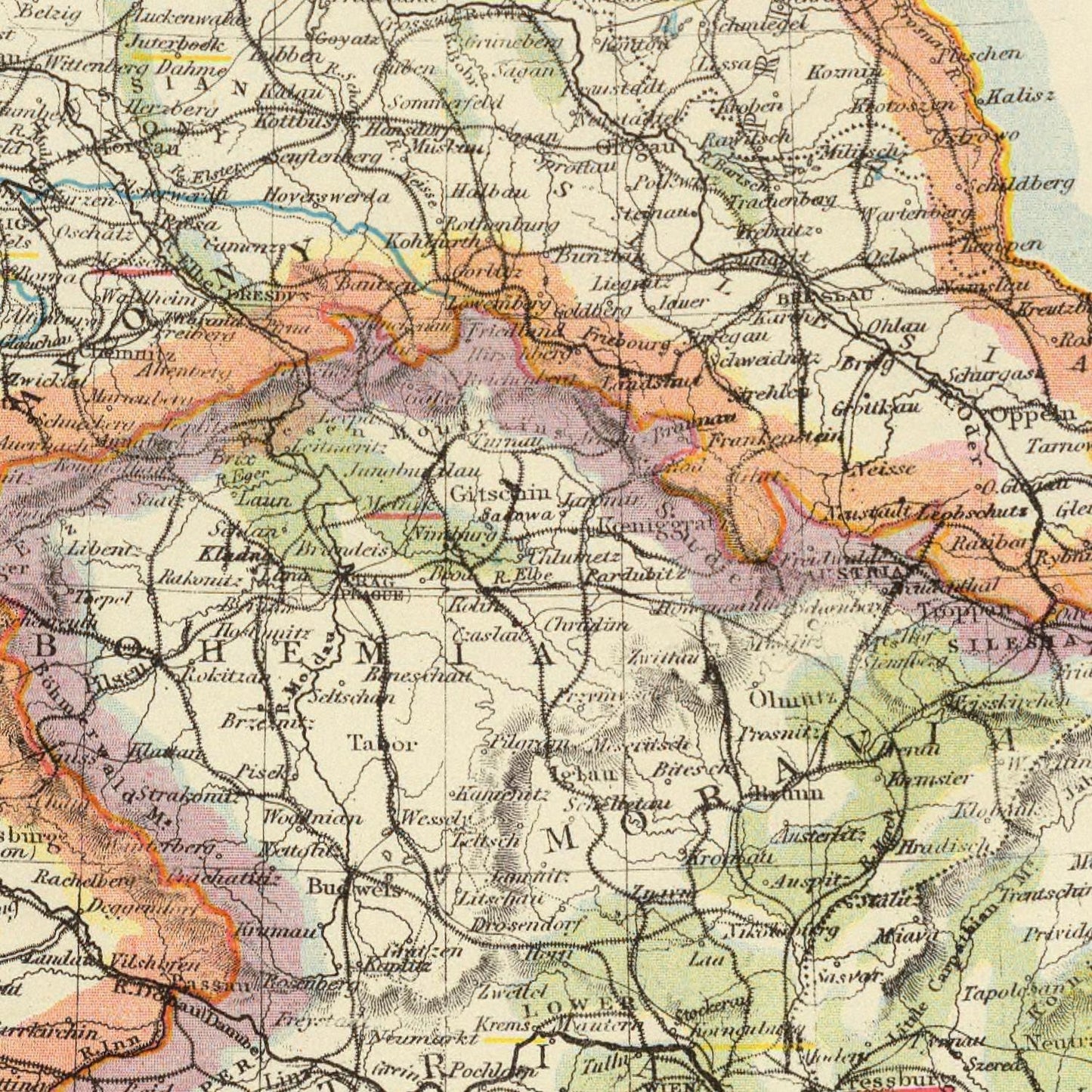 detail of the map from the centre left