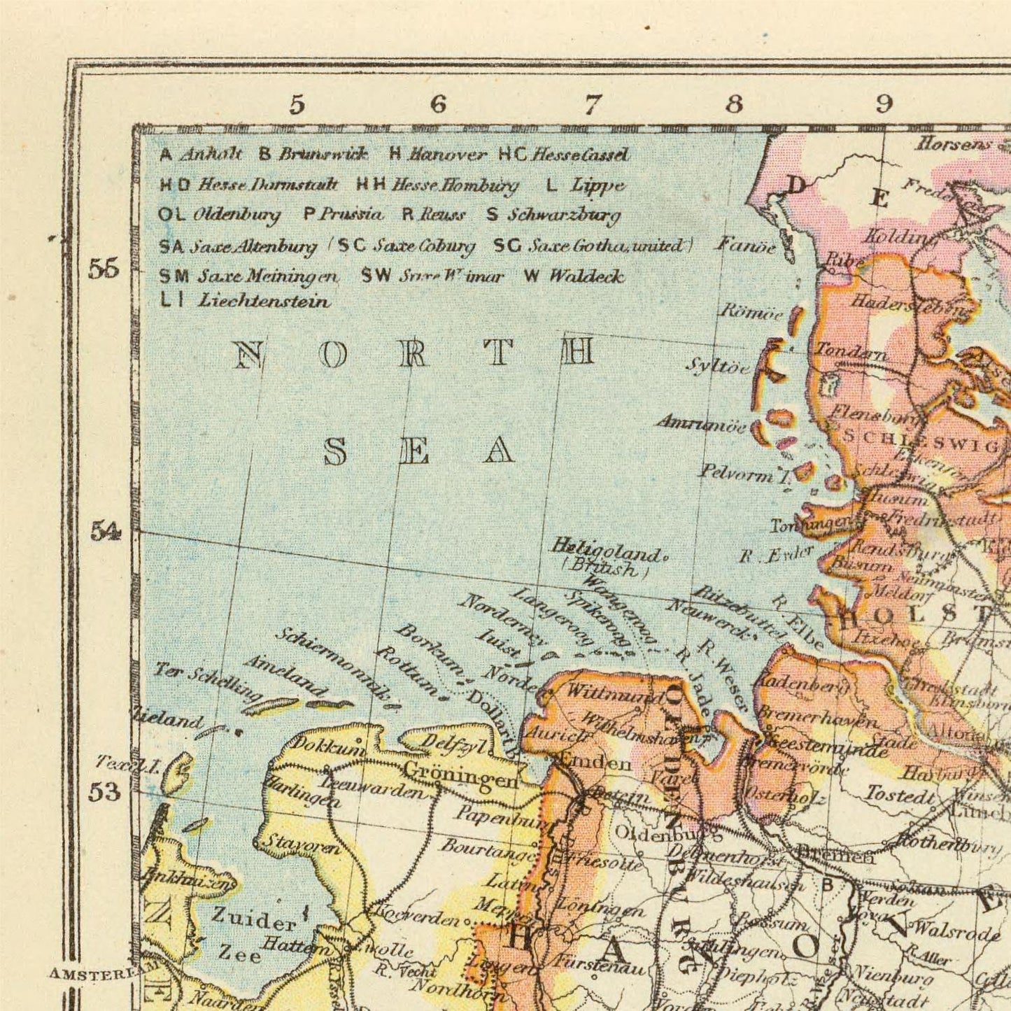 detail of the map from the top left corner