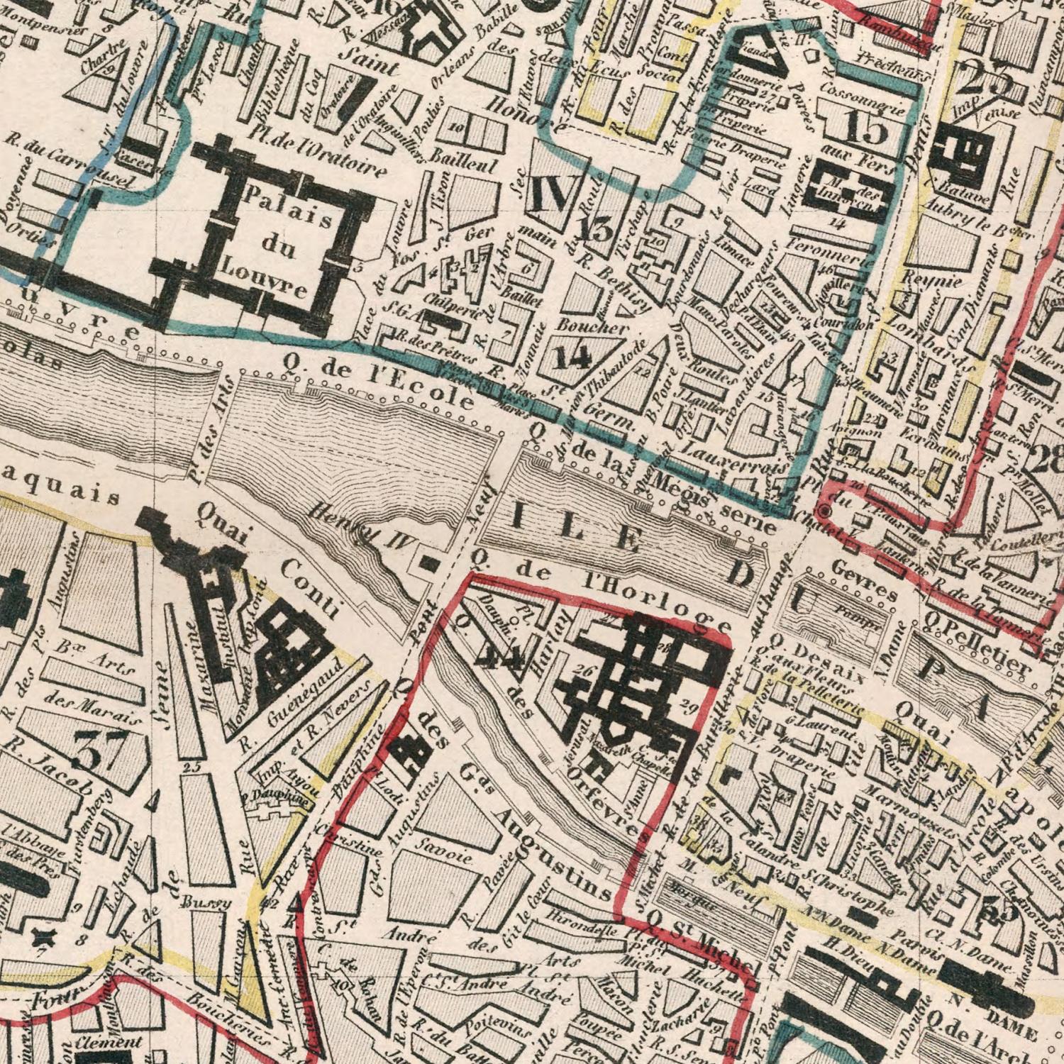 detail of the map from the centre 