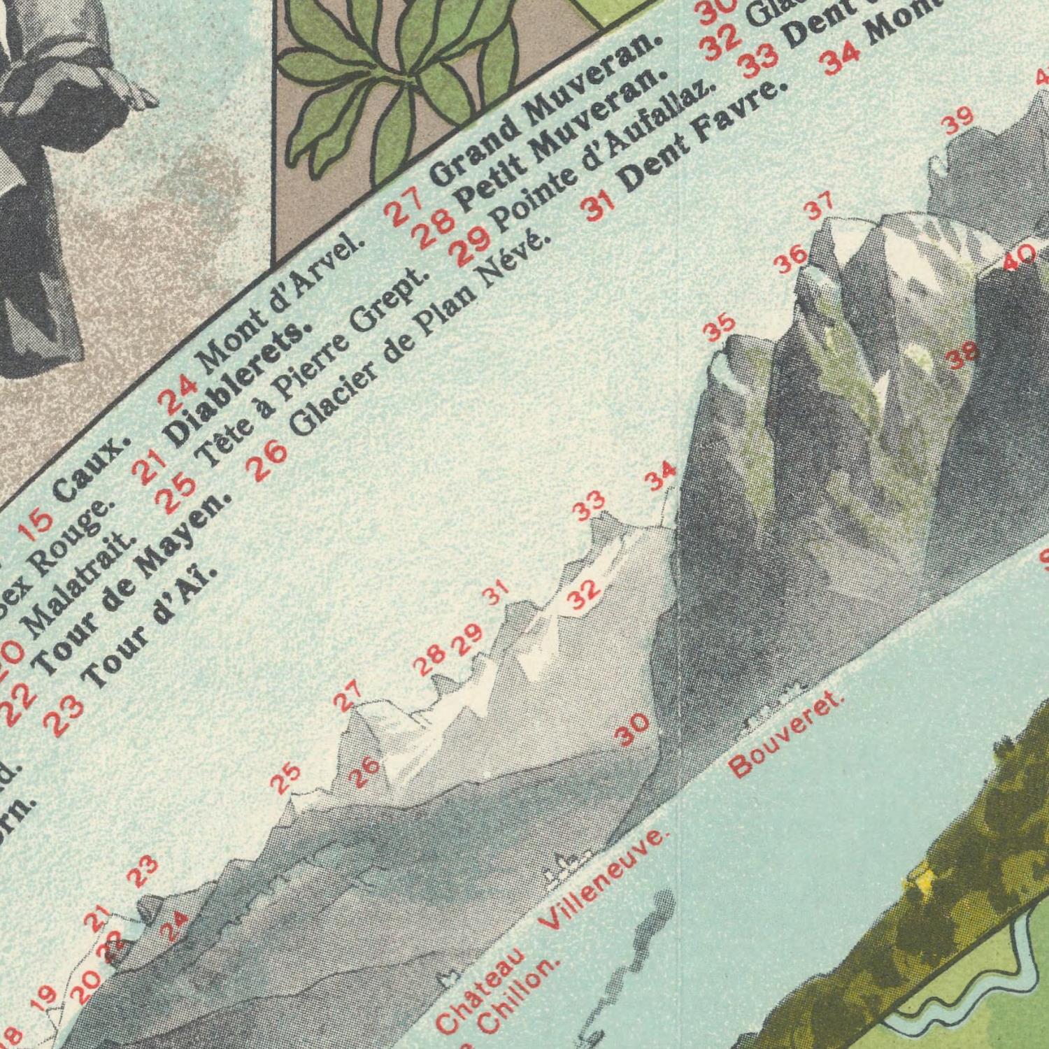 detail of the map from the centre left