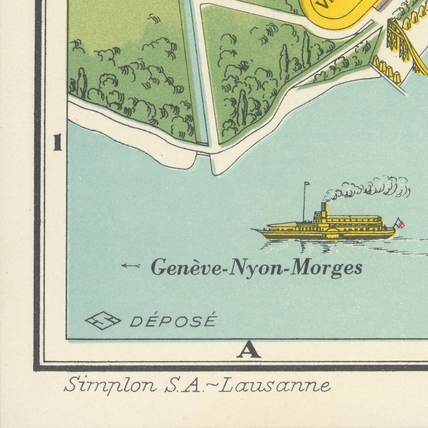 detail of the map from the bottom left corner