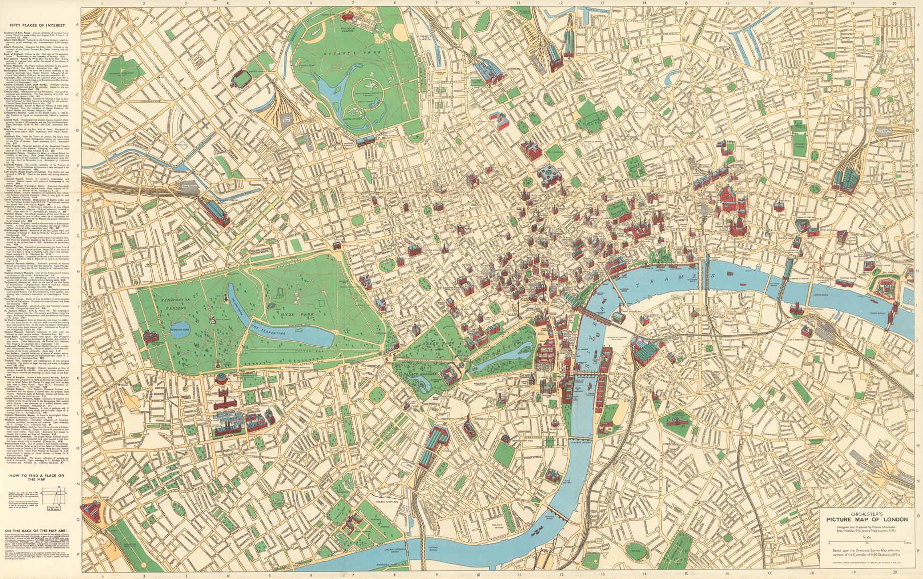 presentation of the map reproduction without a frame