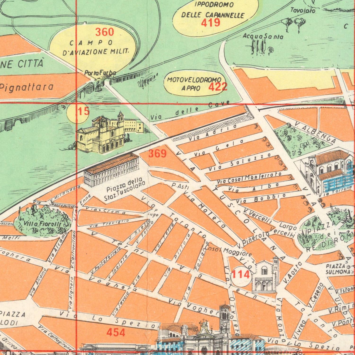 detail of the map from the centre left