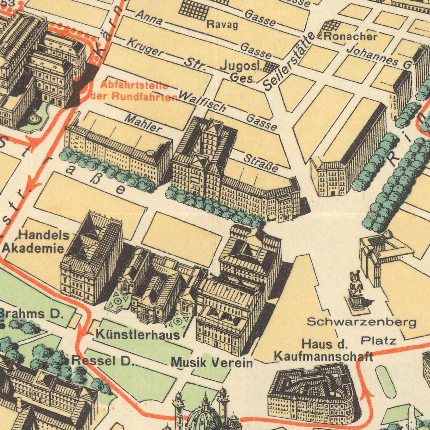 detail of the map from the centre 