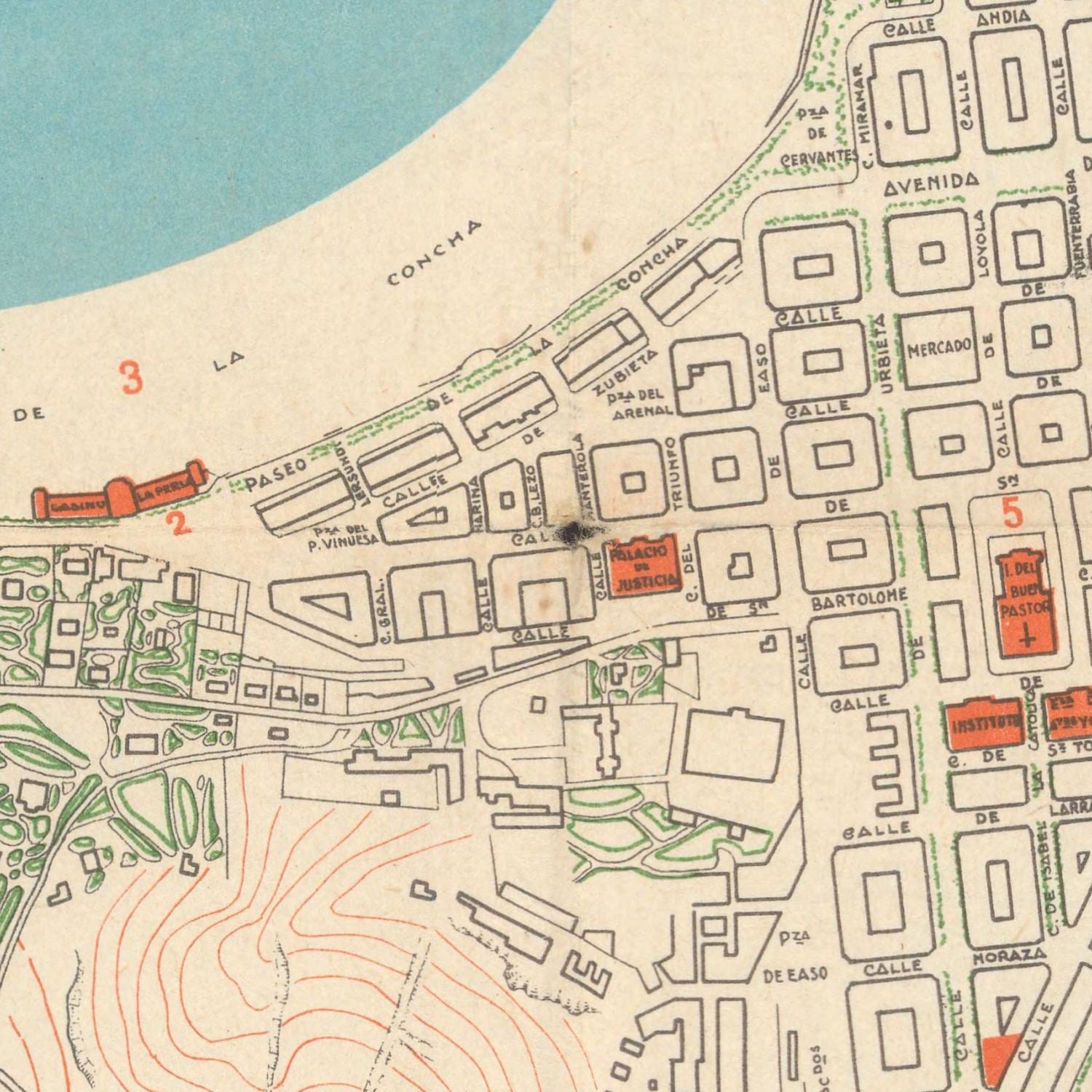 detail of the map from the centre 