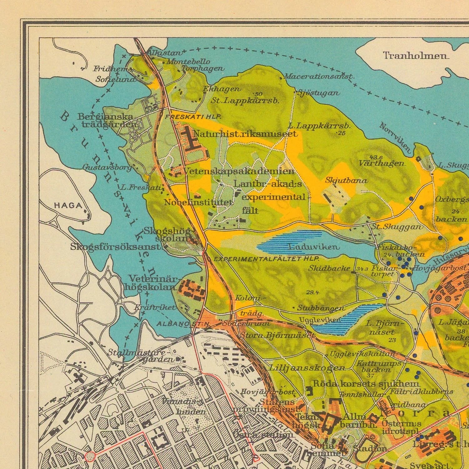 detail of the map from the top left corner