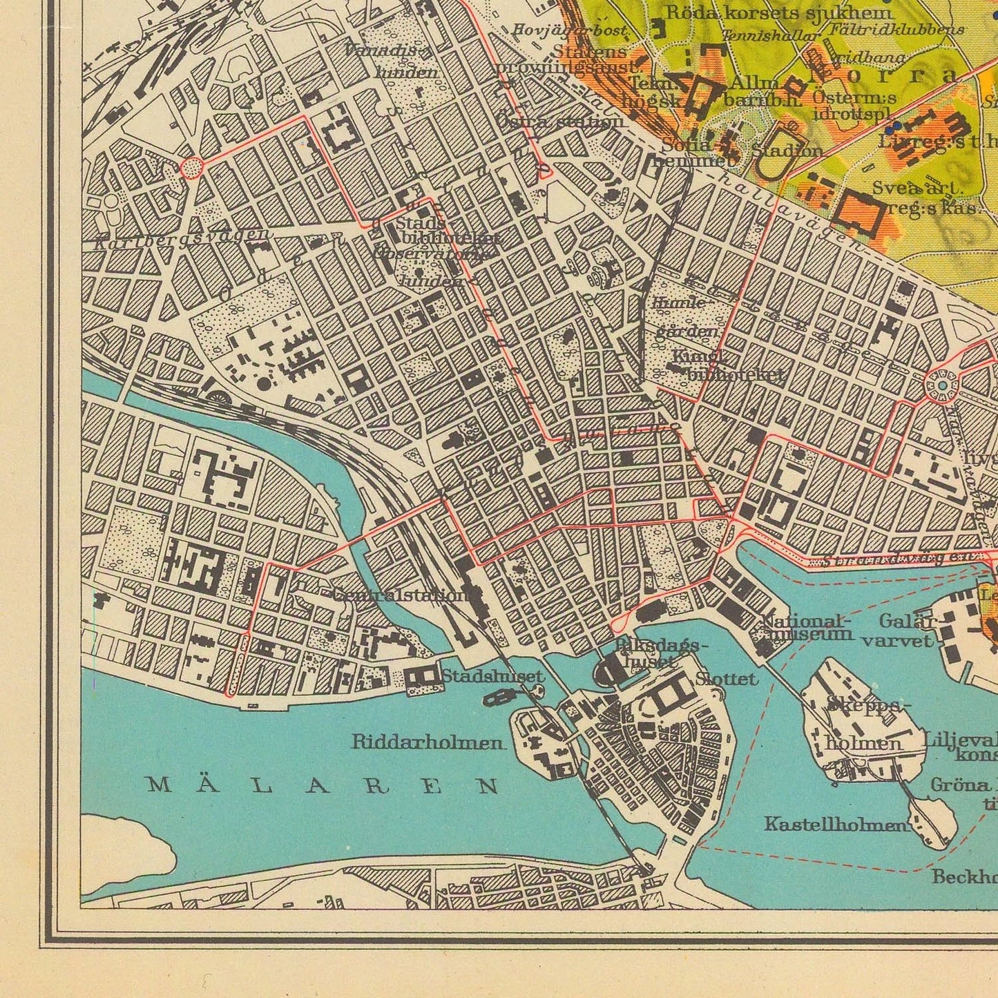 detail of the map from the bottom left corner