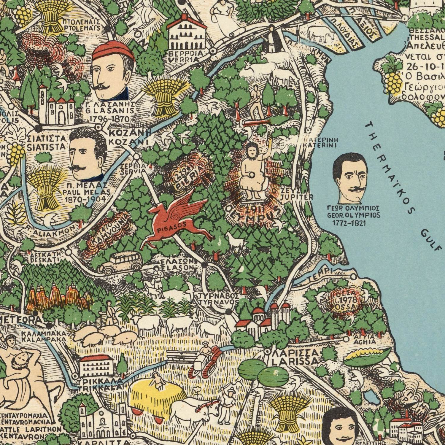 detail of the map from the centre left