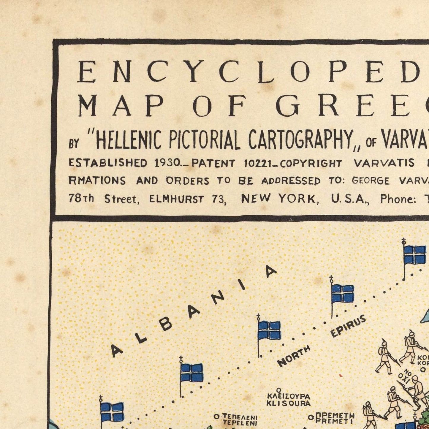 detail of the map from the top left corner