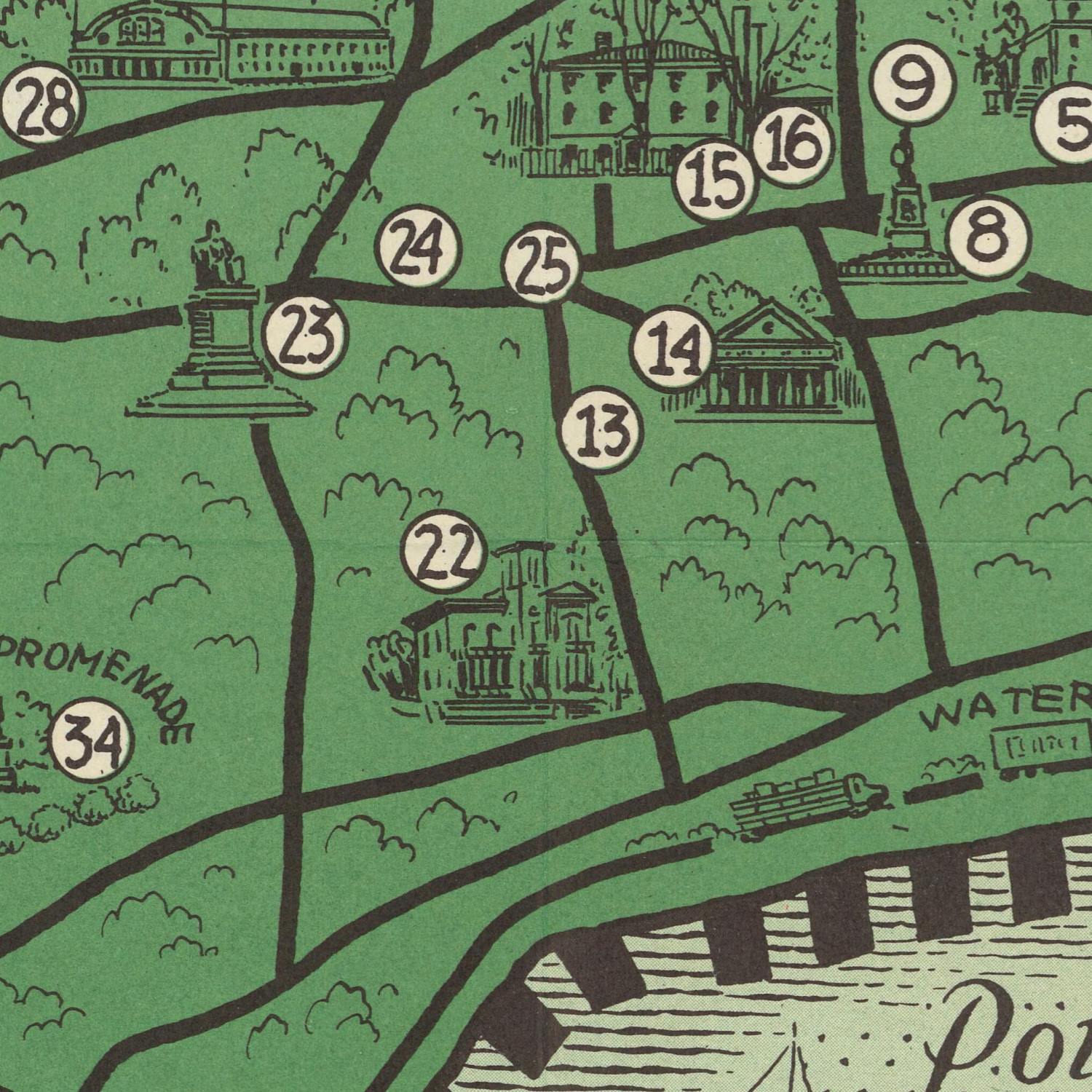 detail of the map from the centre 