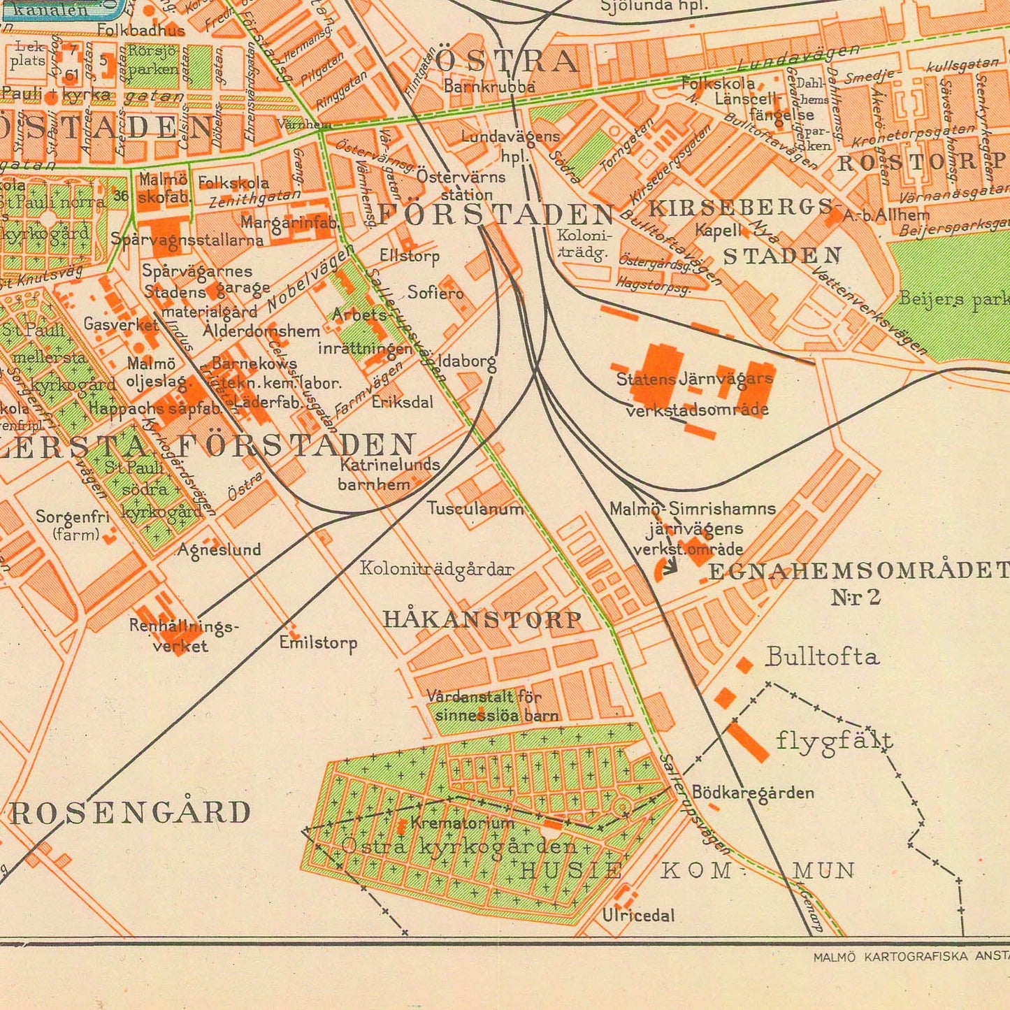 detail of the map from the centre left