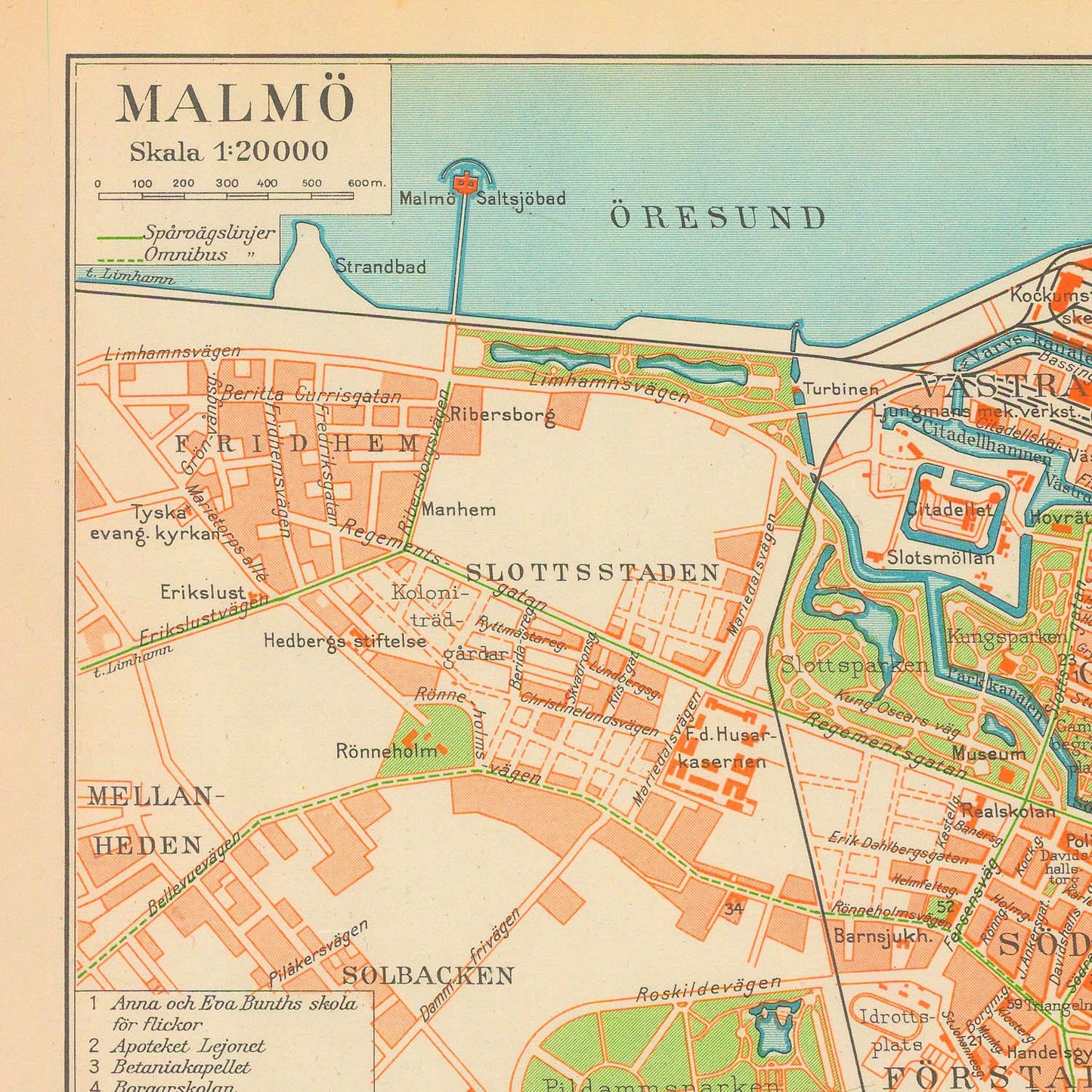 detail of the map from the top left corner