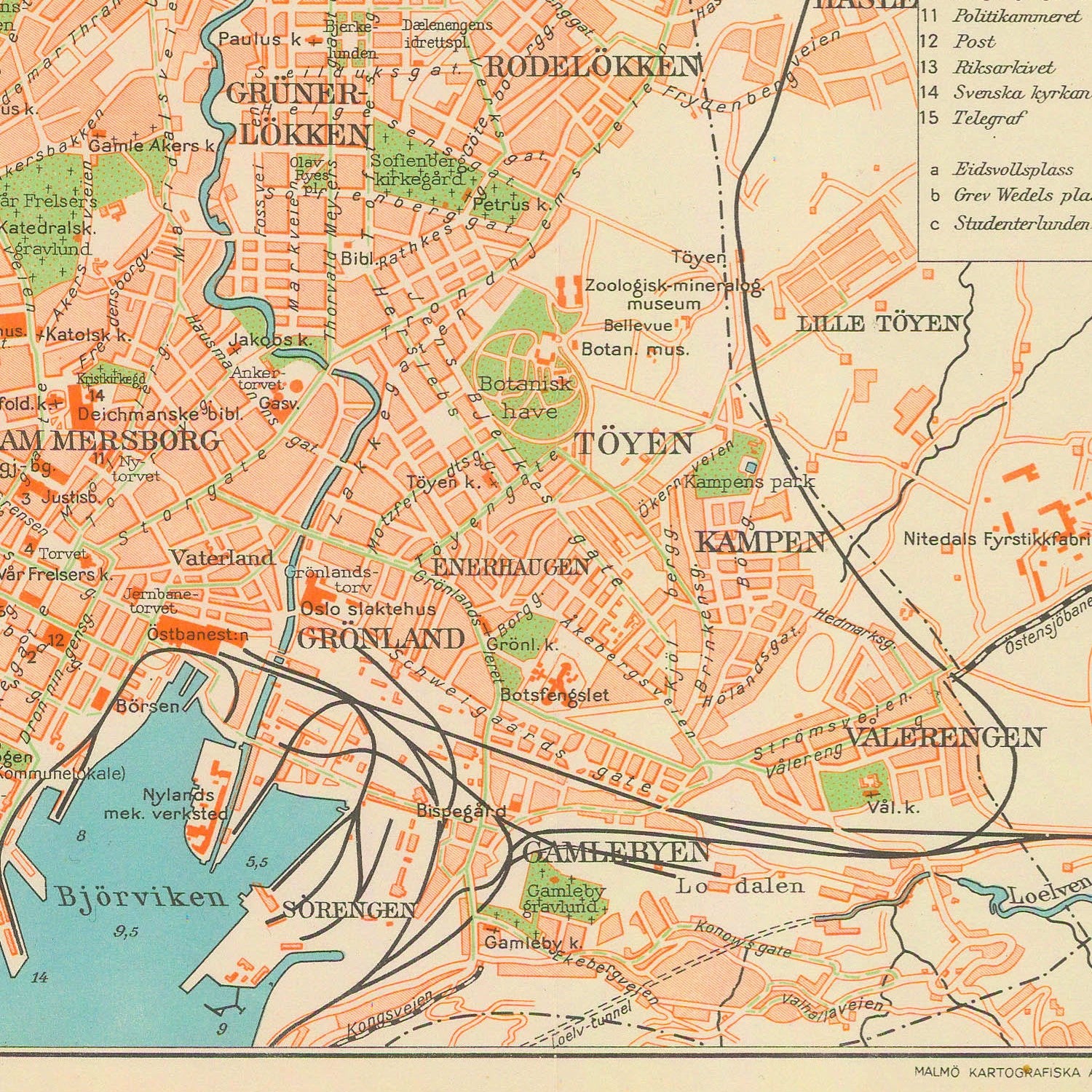 detail of the map from the centre left