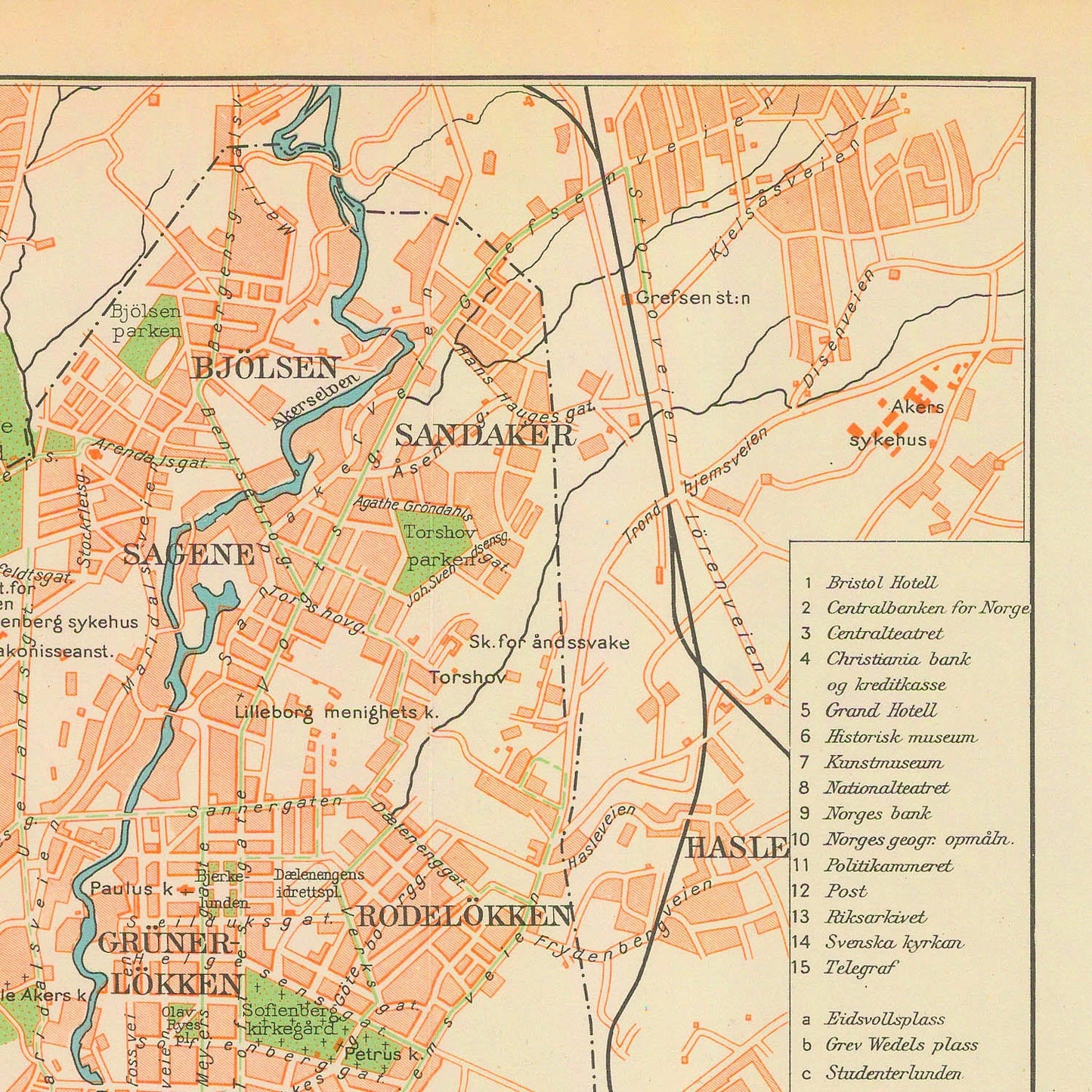 detail of the map from the top right corner