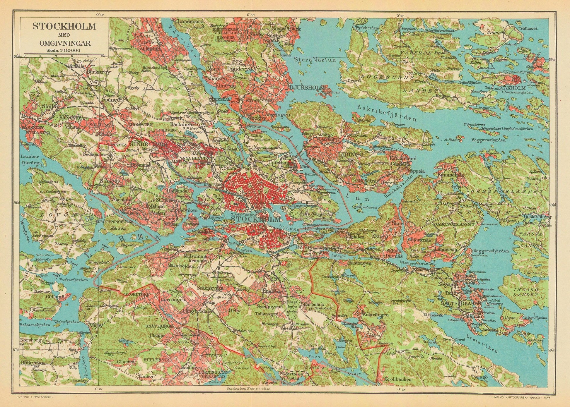 presentation of the map reproduction without a frame