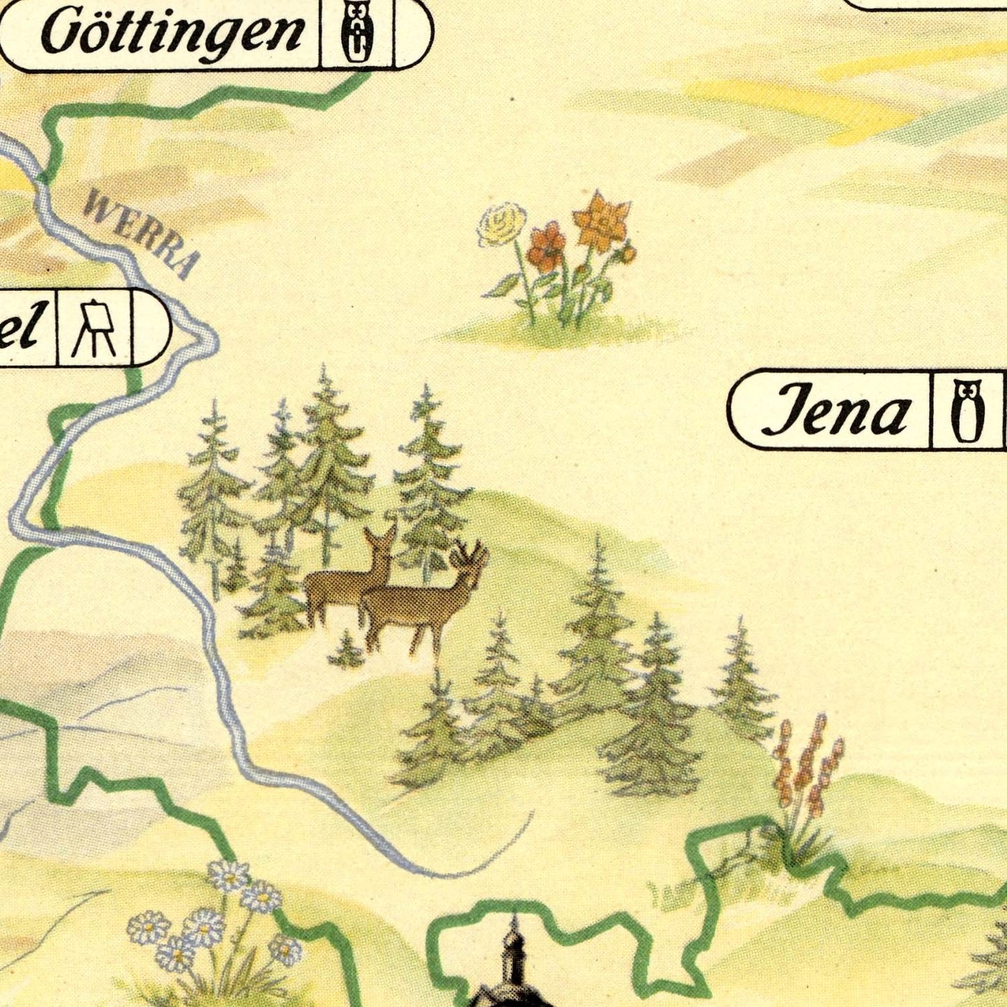 detail of the map from the centre 