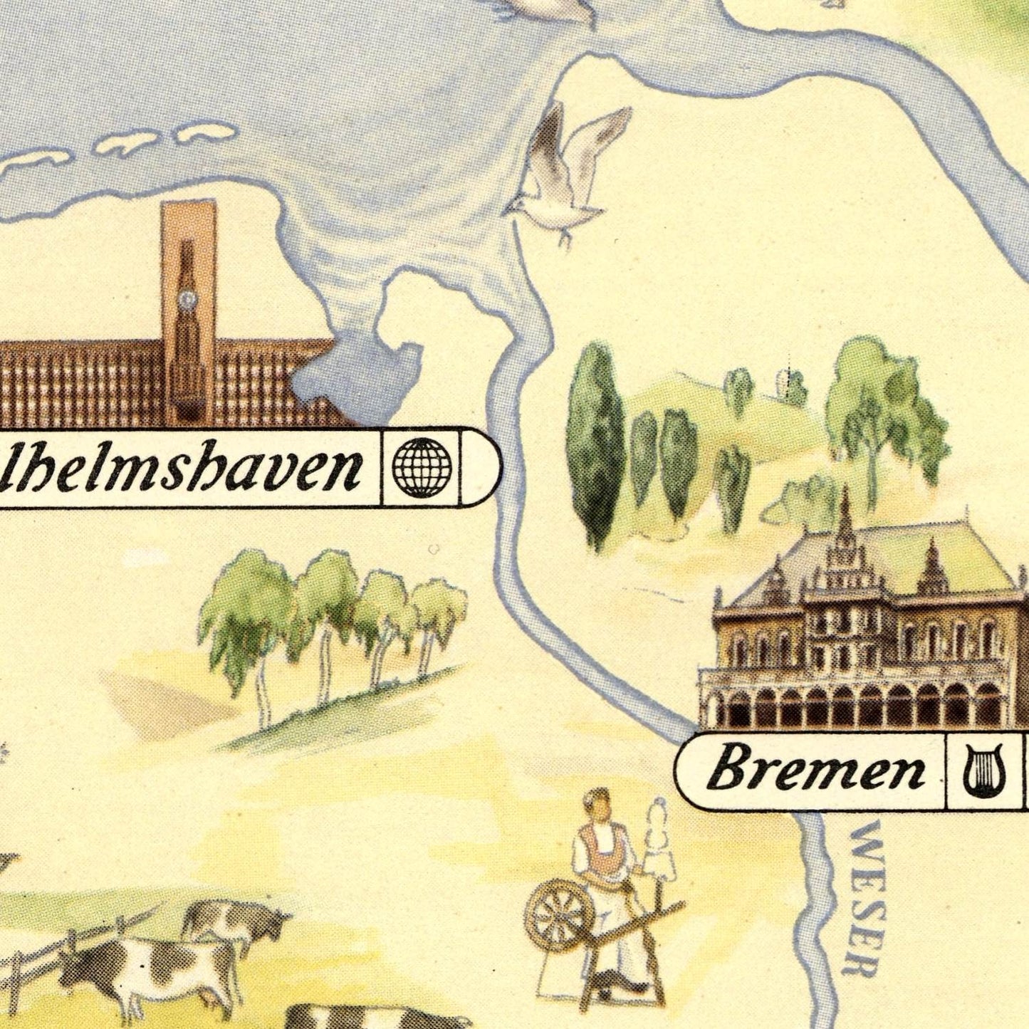 detail of the map from the centre left