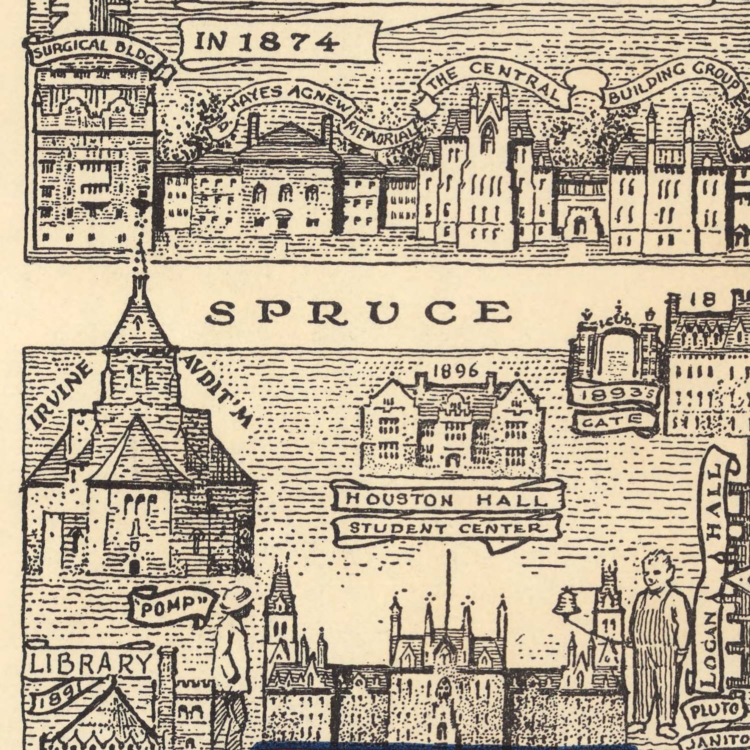 detail of the map from the centre 