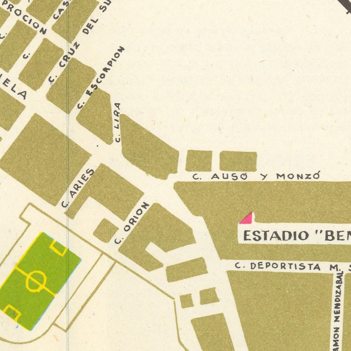 detail of the map from the centre left