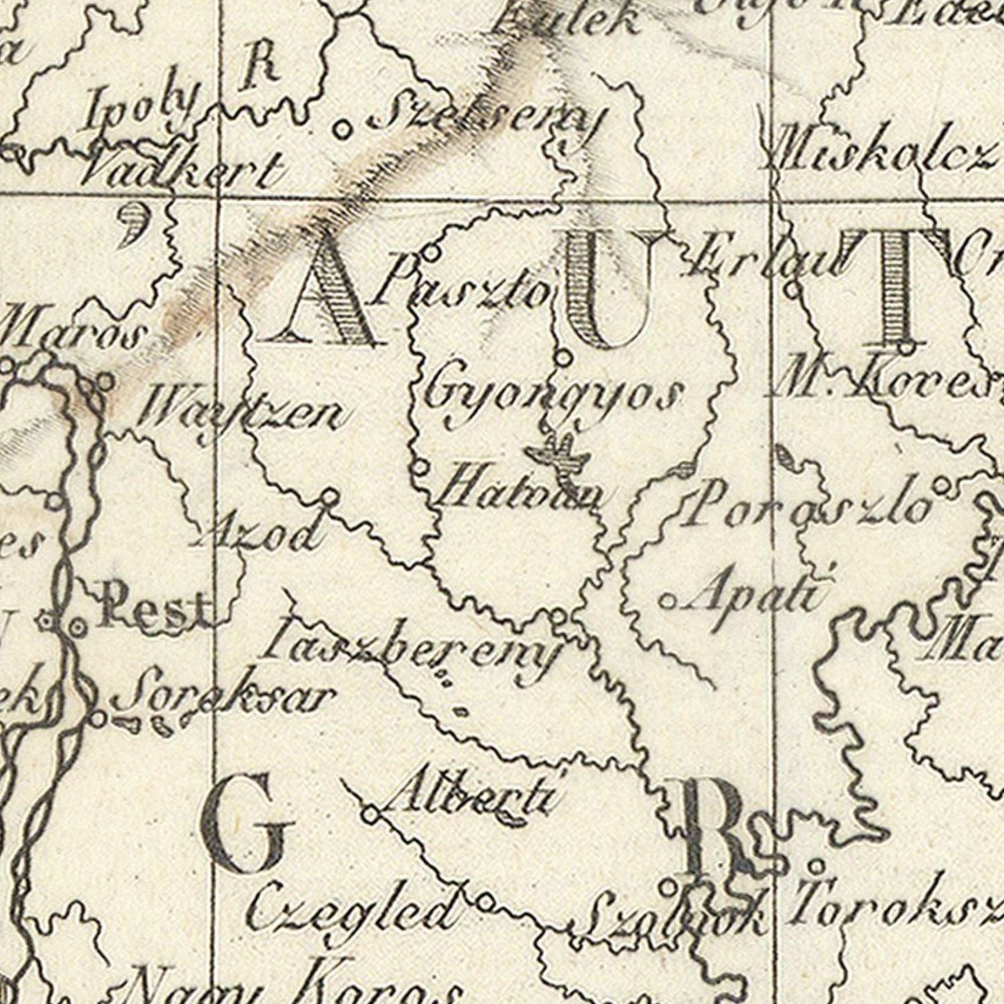 detail of the map from the centre 