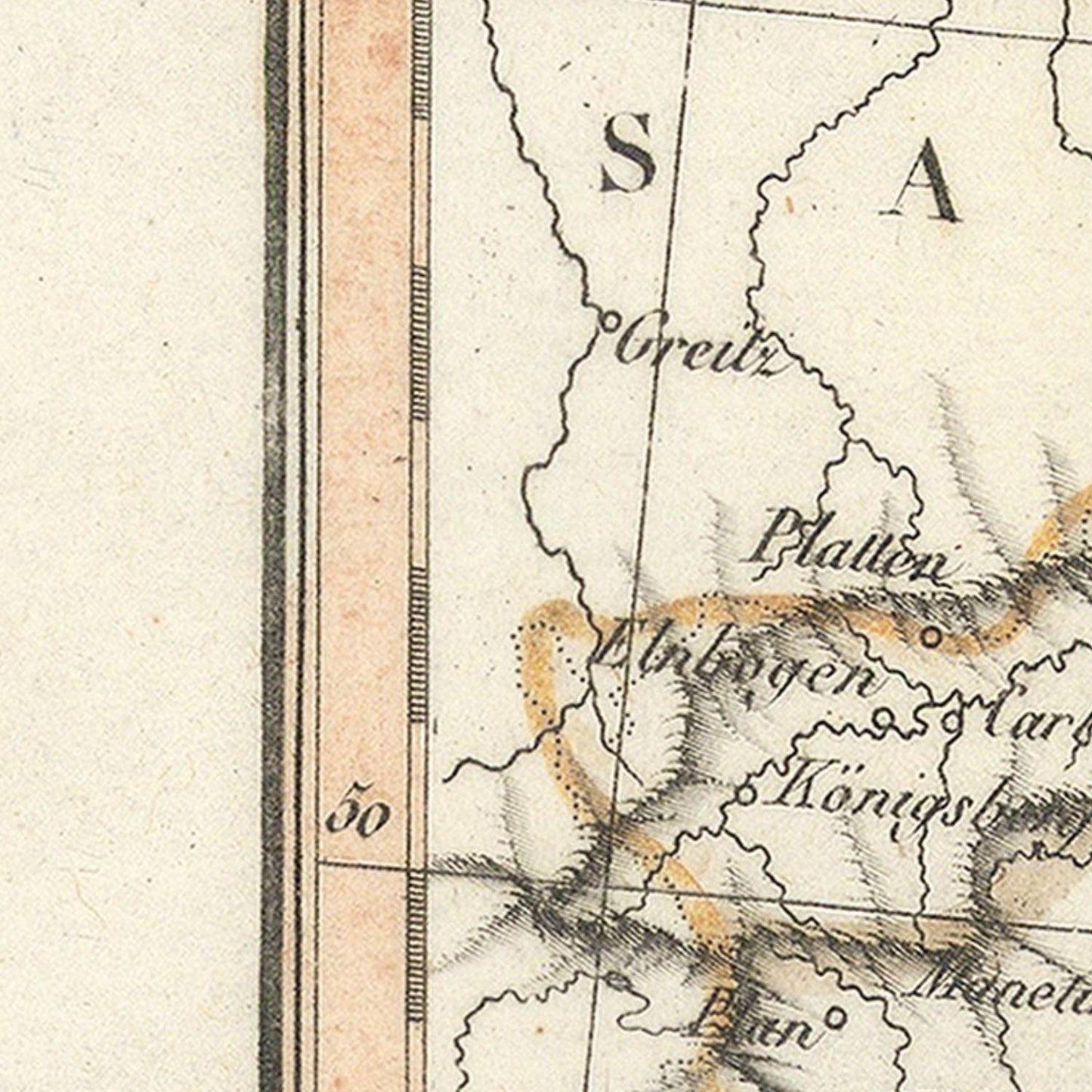 detail of the map from the centre left