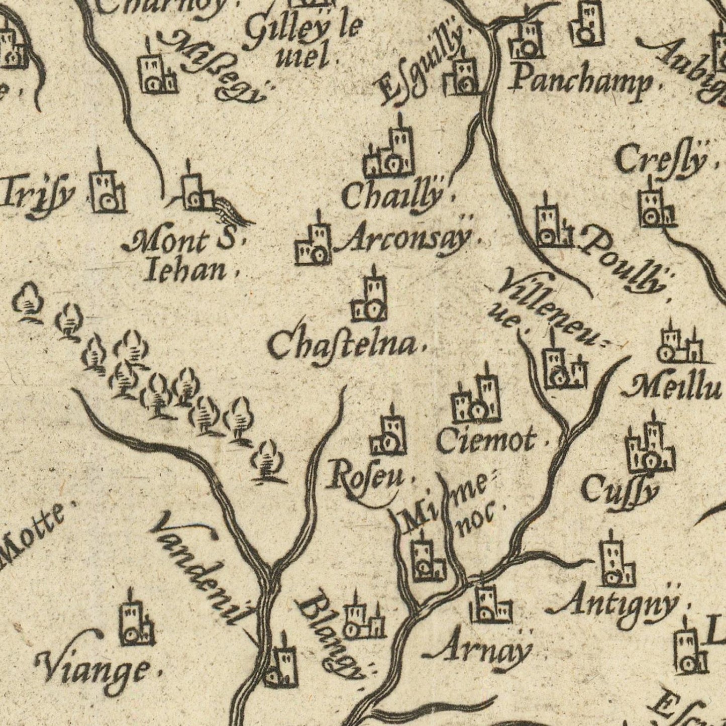 detail of the map from the centre 