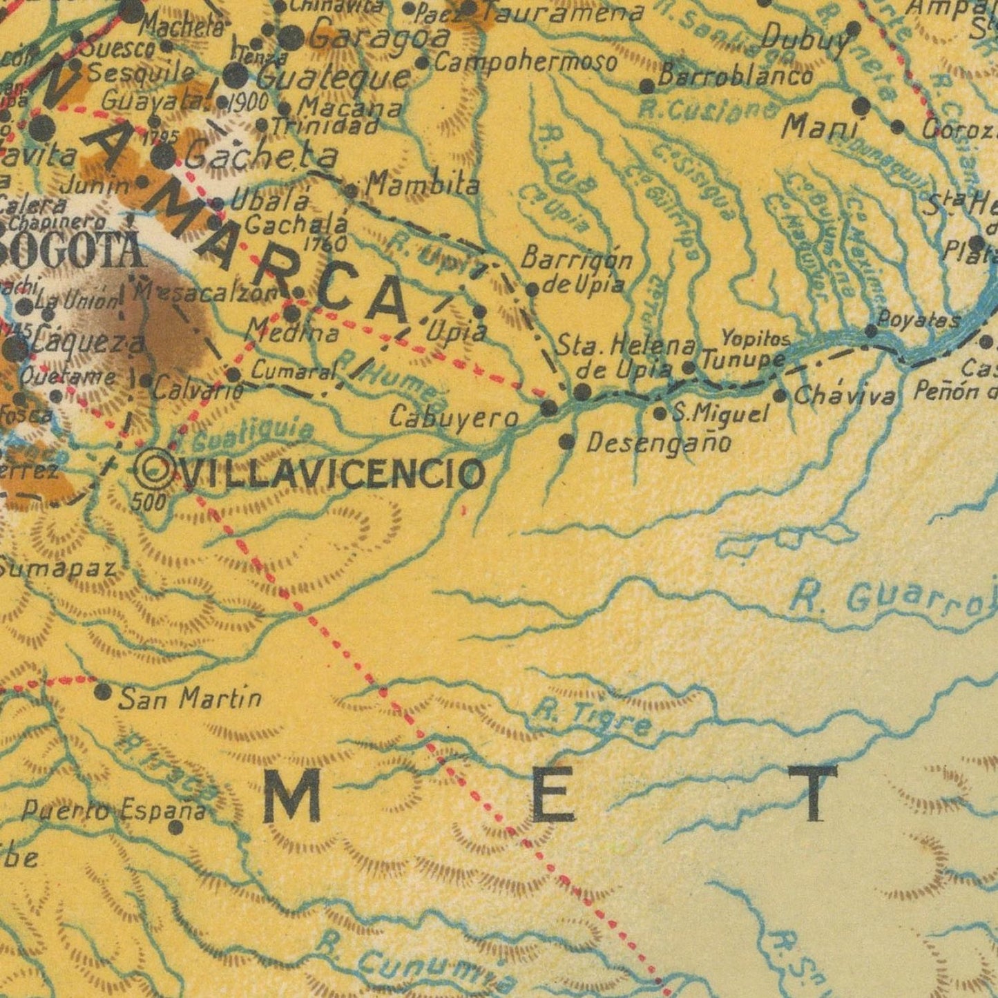 detail of the map from the centre 