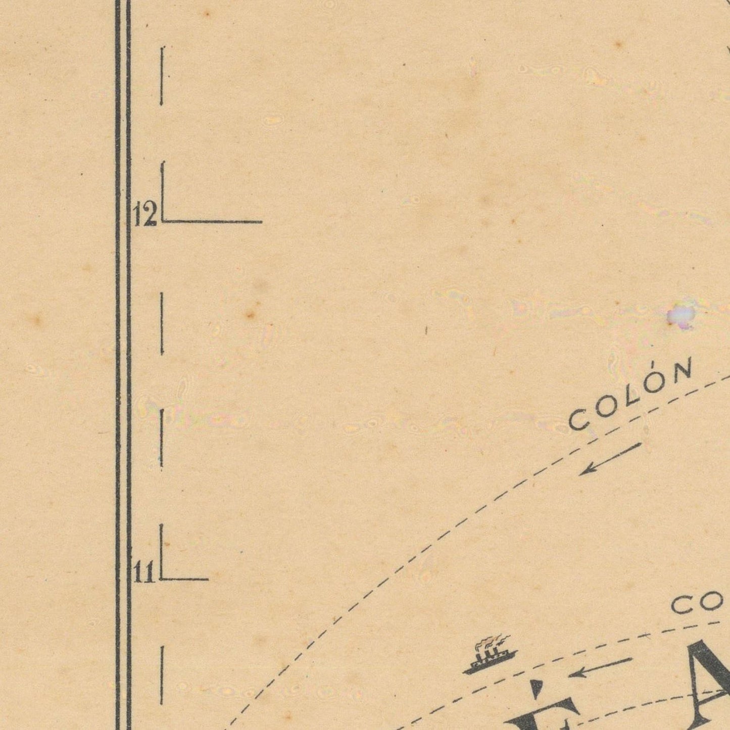 detail of the map from the centre left