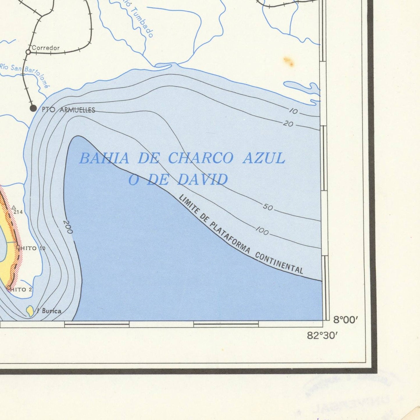 detail of the map from the top right corner