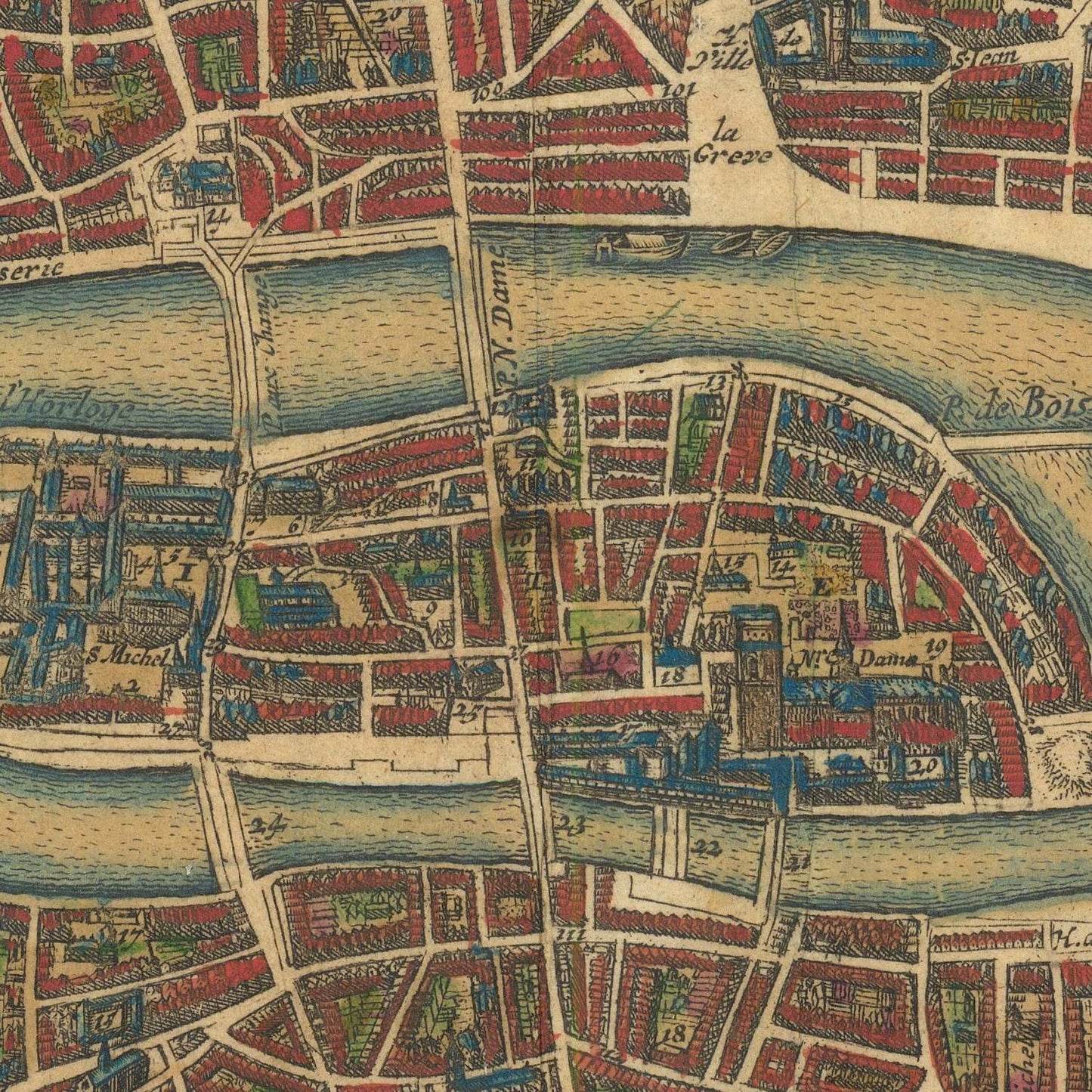 detail of the map from the centre 