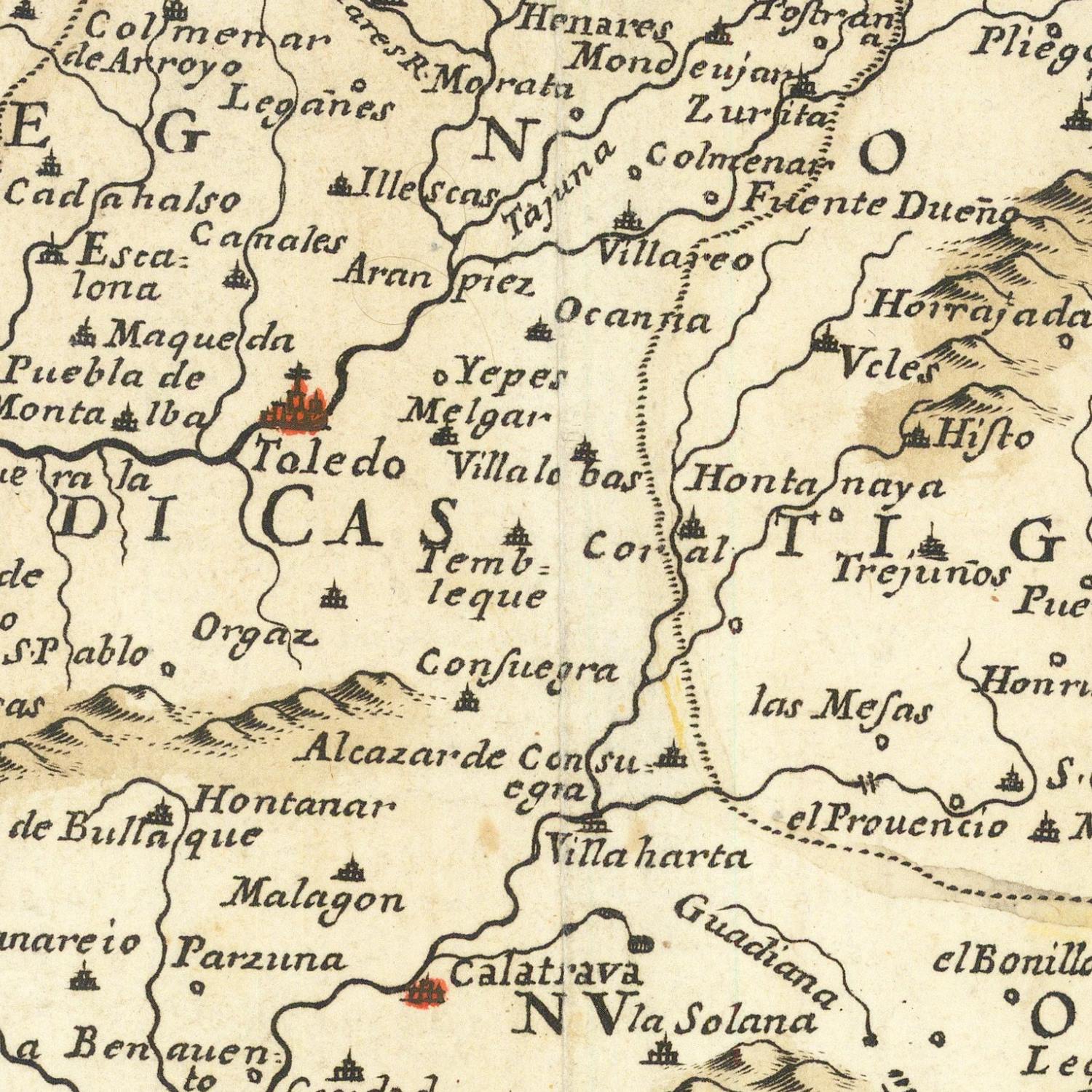 detail of the map from the centre 