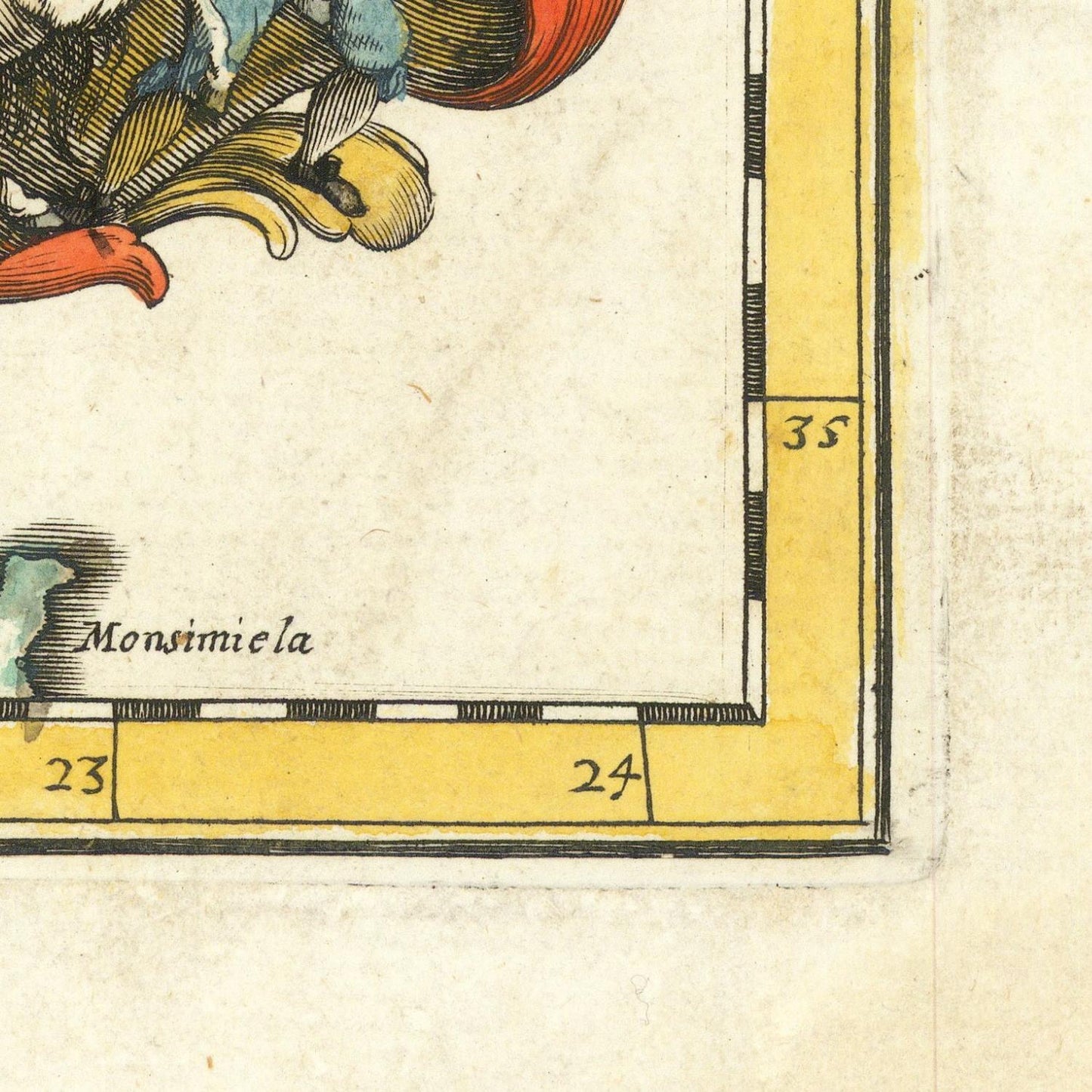 detail of the map from the bottom right corner