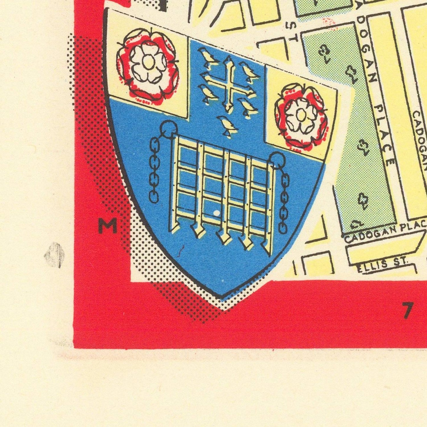 detail of the map from the bottom left corner