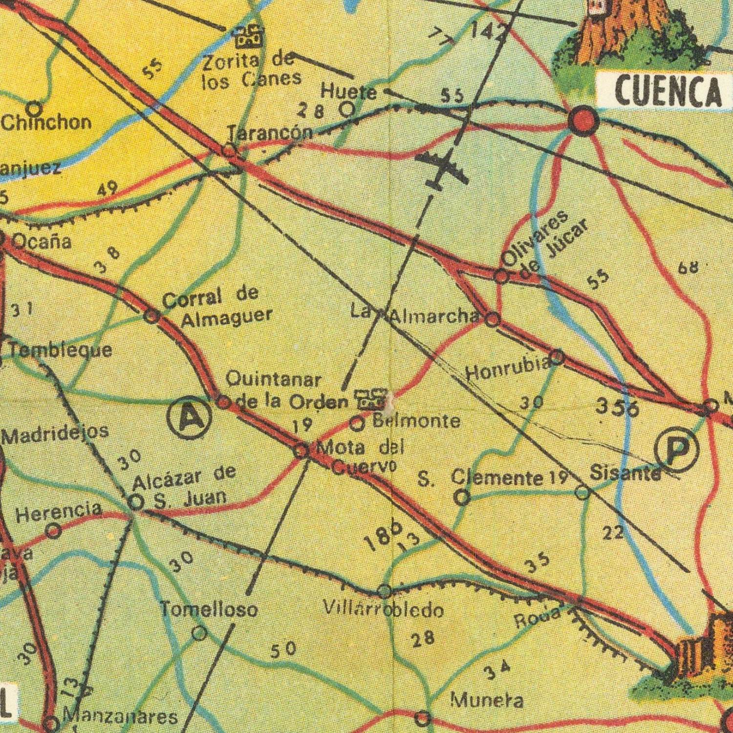 detail of the map from the centre 