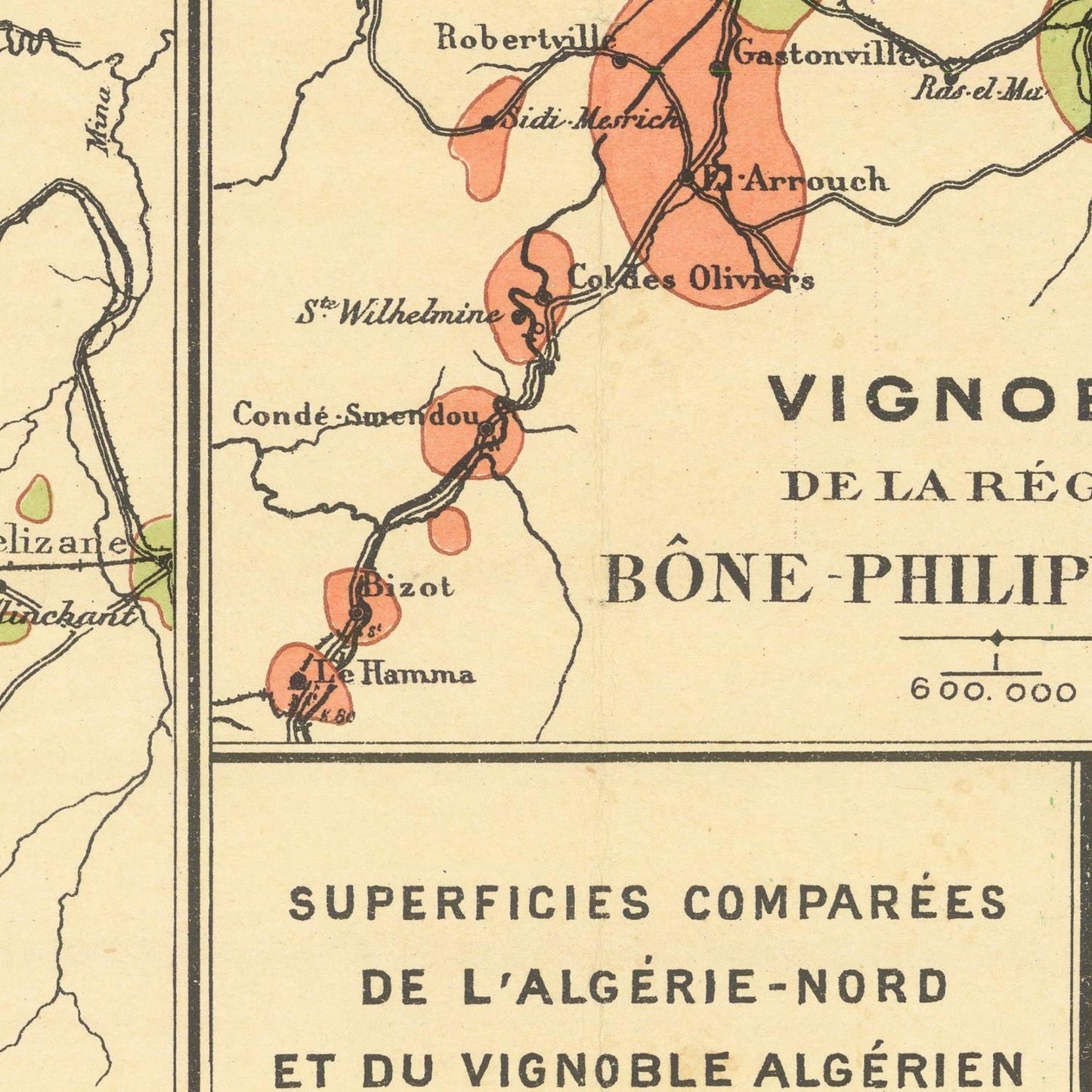 detail of the map from the centre 