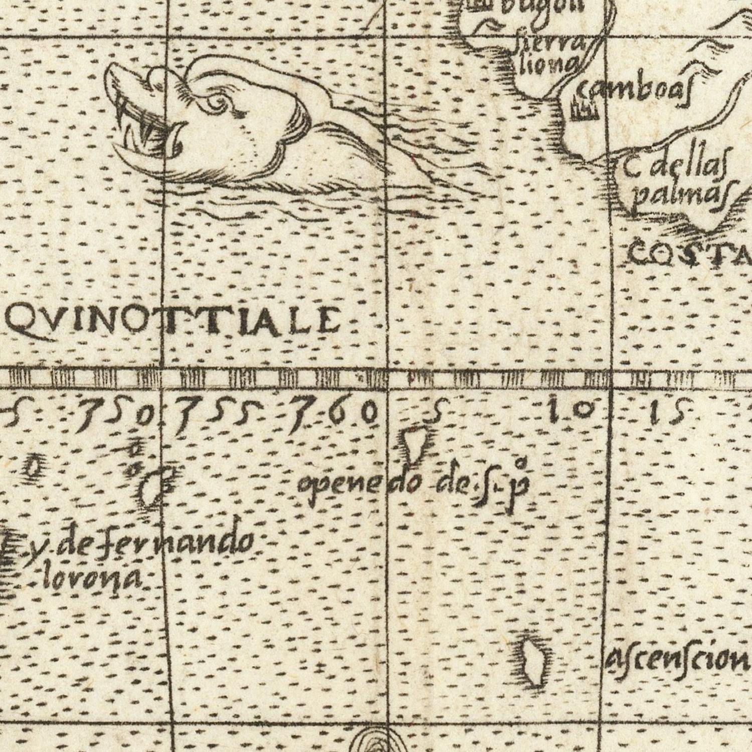 detail of the map from the centre 