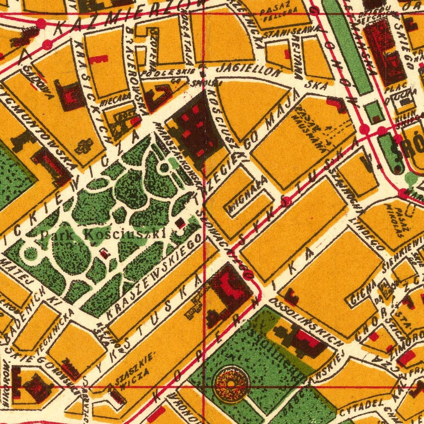 detail of the map from the centre 