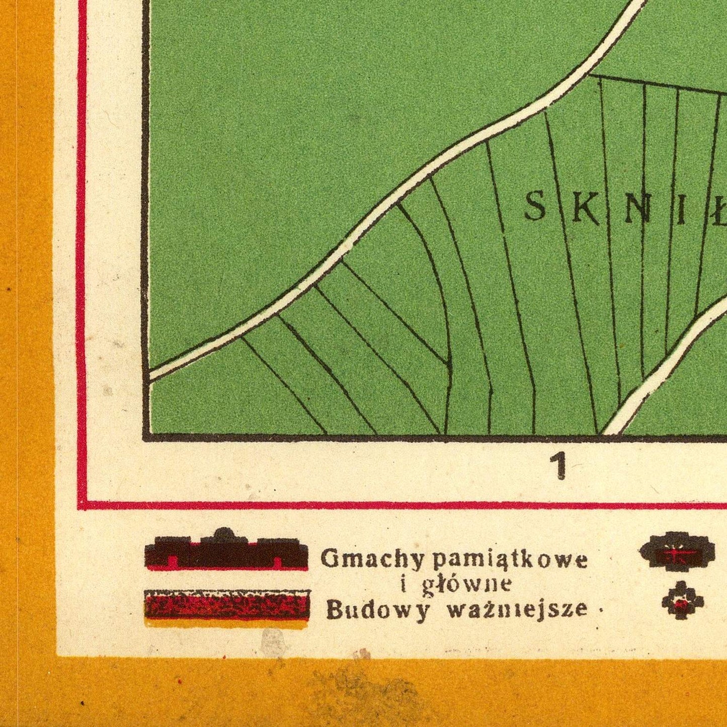 detail of the map from the bottom left corner