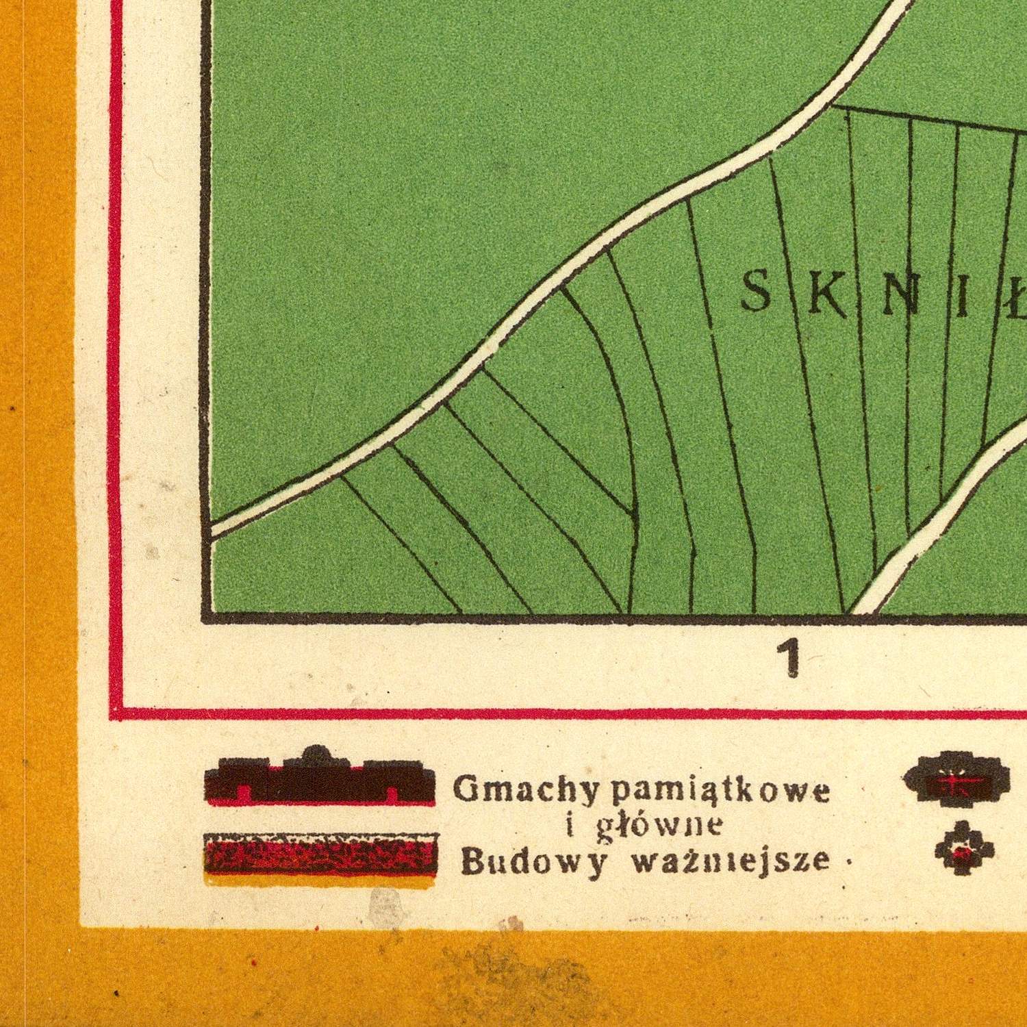 detail of the map from the bottom left corner